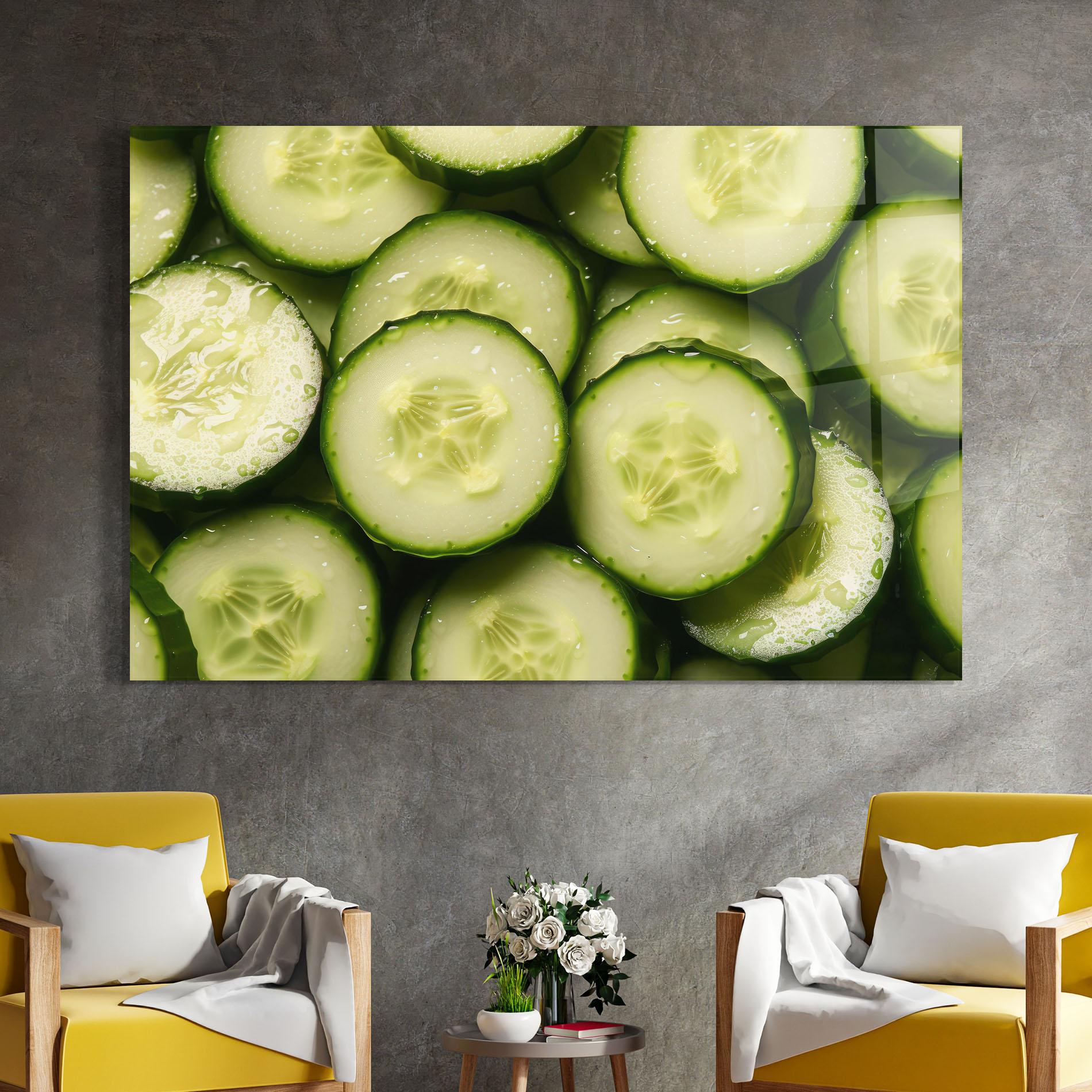 Obraz na Szkle Fresh Cucumber mockup 4