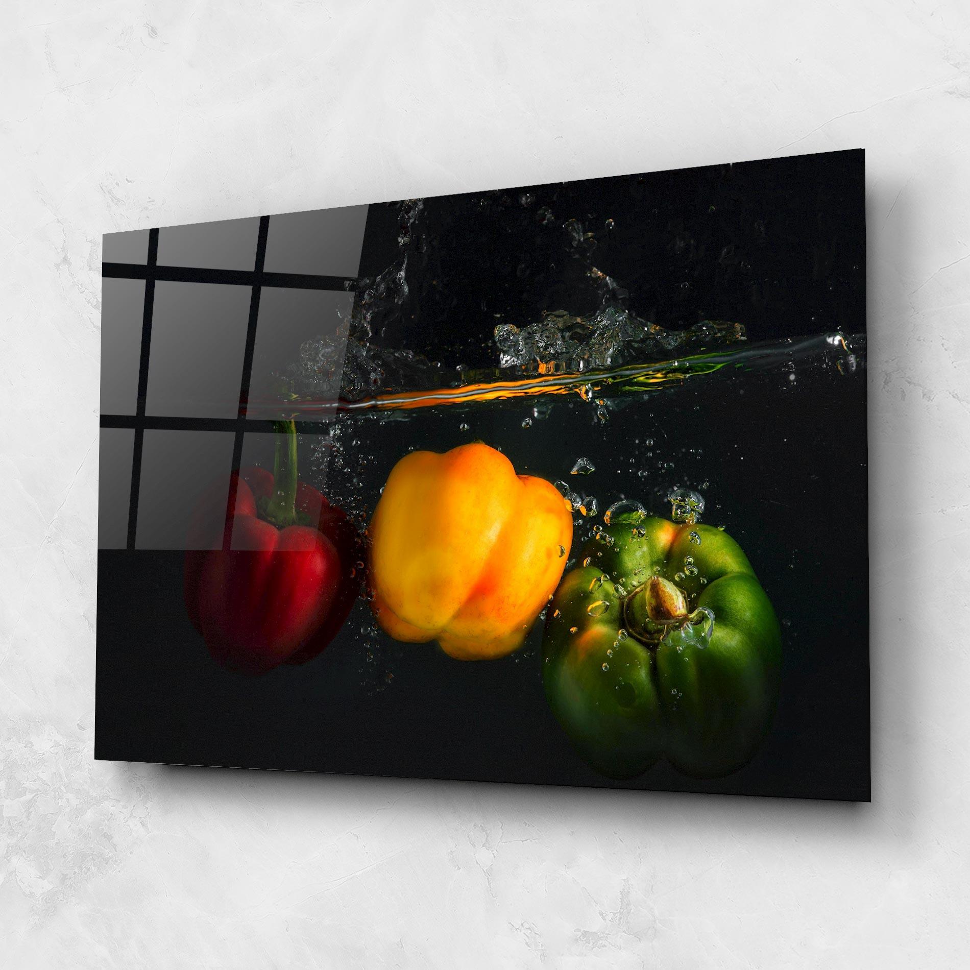 Obraz na Szkle Cool Bellpepper Splash mockup 1