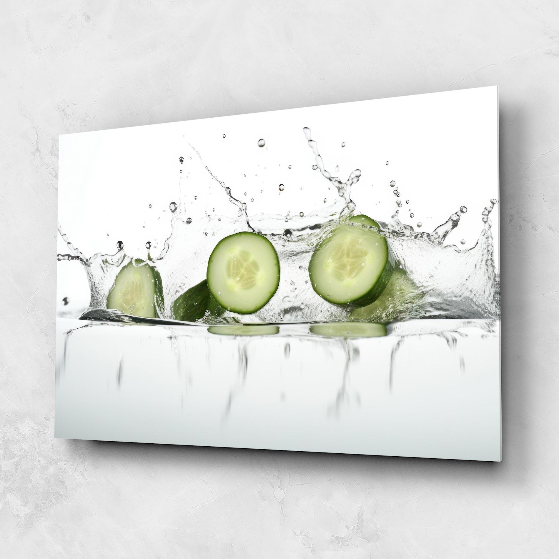 Obraz na Szkle Cucumber Cool Splash mockup 1