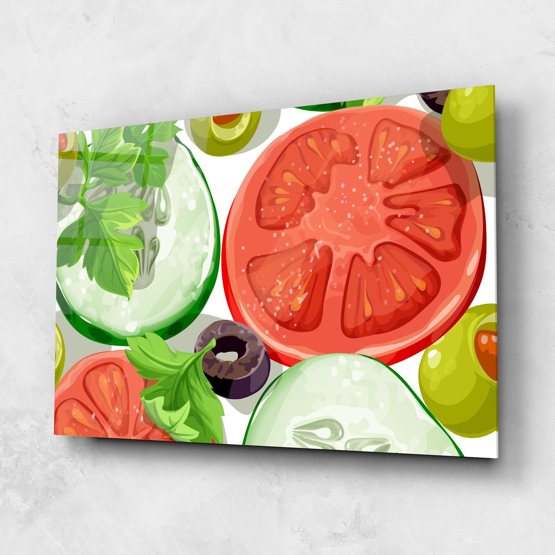 Obraz na Szkle Cucumber Tomatoes mockup 1