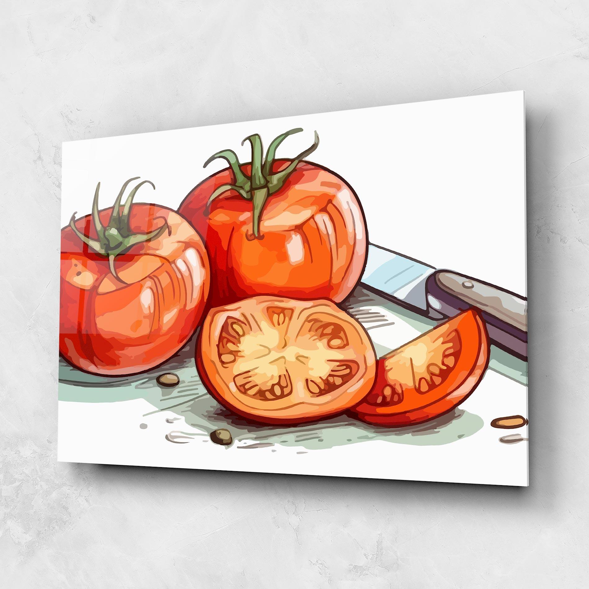 Obraz na Szkle Drawing Tomato Art mockup 1