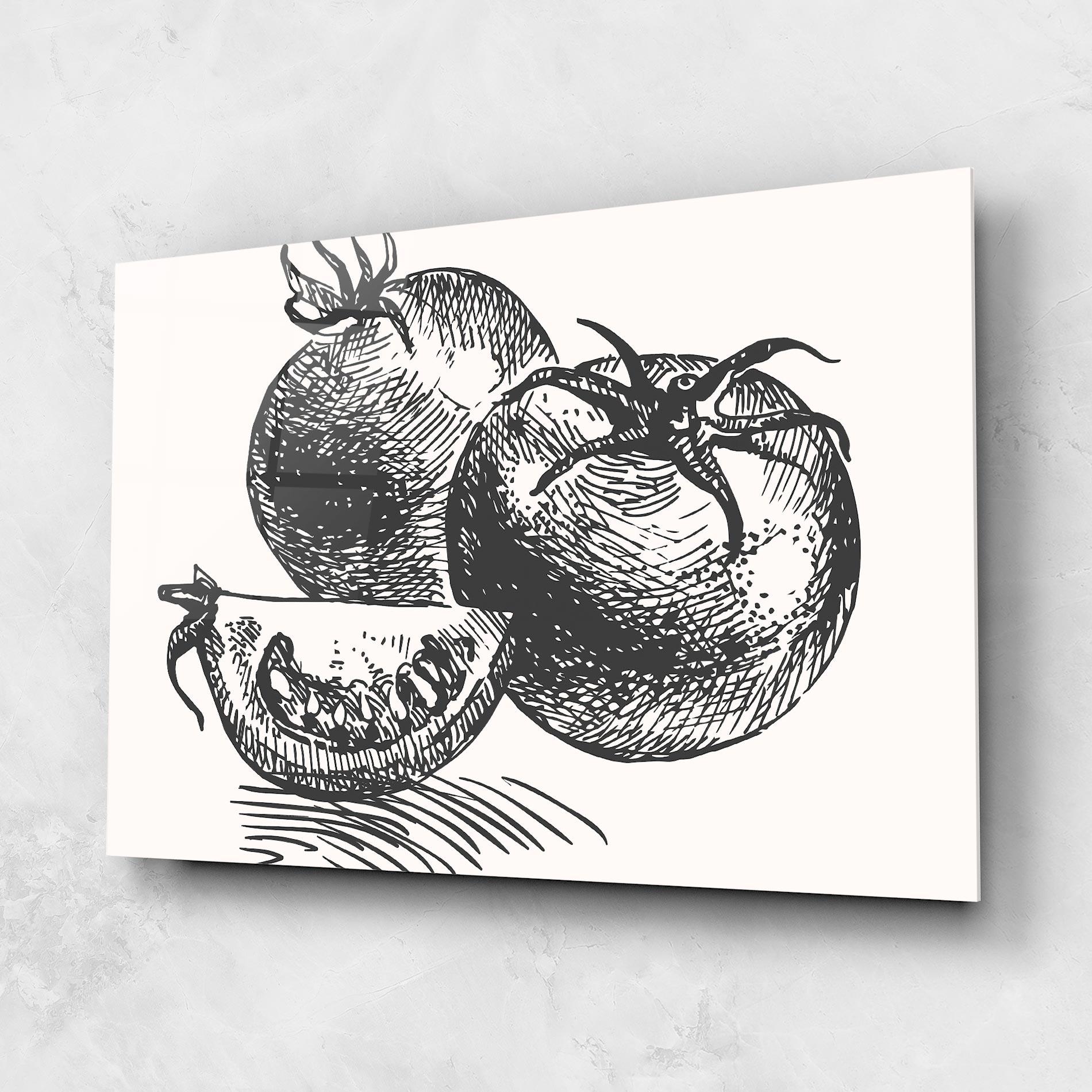 Obraz na Szkle Grey Line Tomato mockup 1