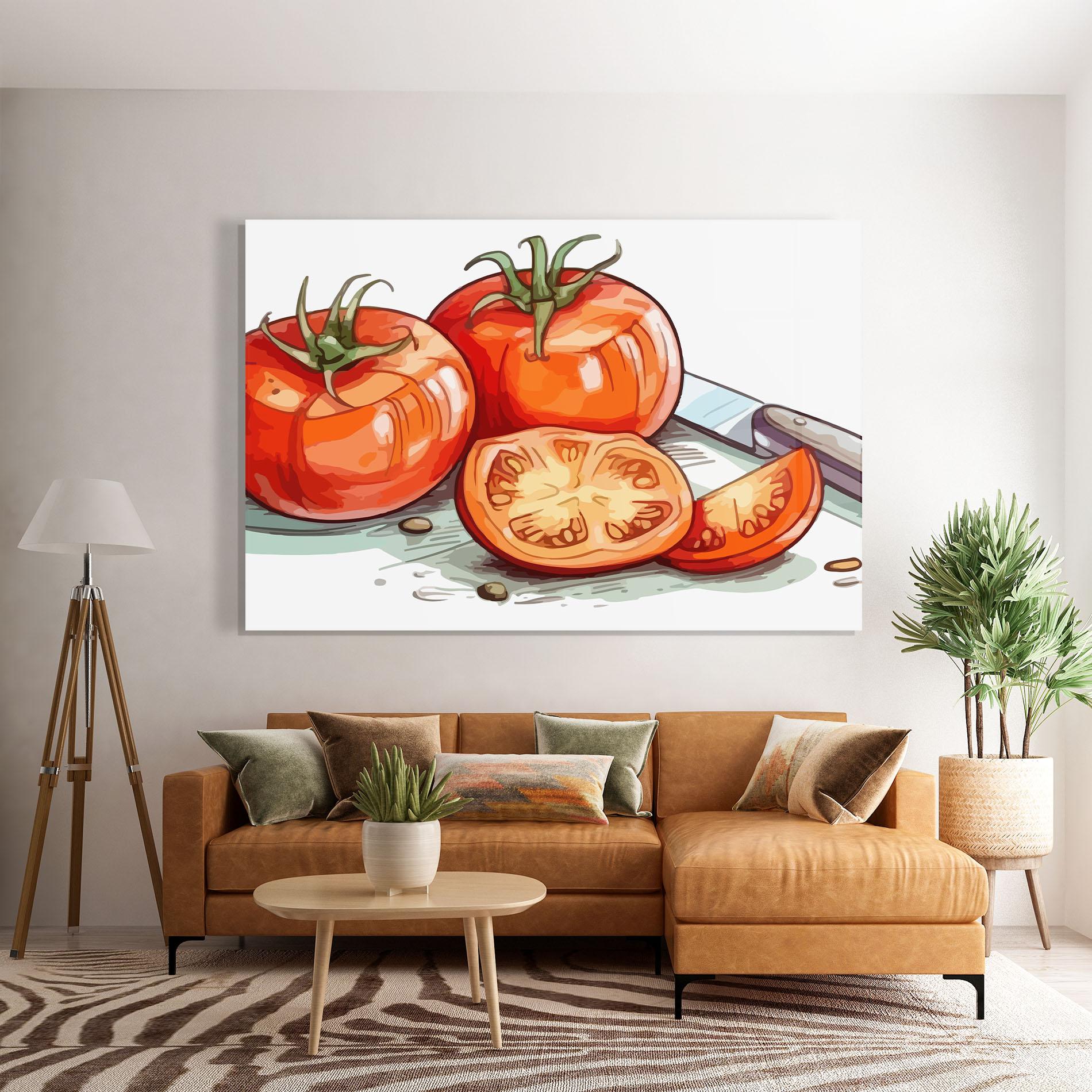 Obraz na Szkle Drawing Tomato Art mockup 7