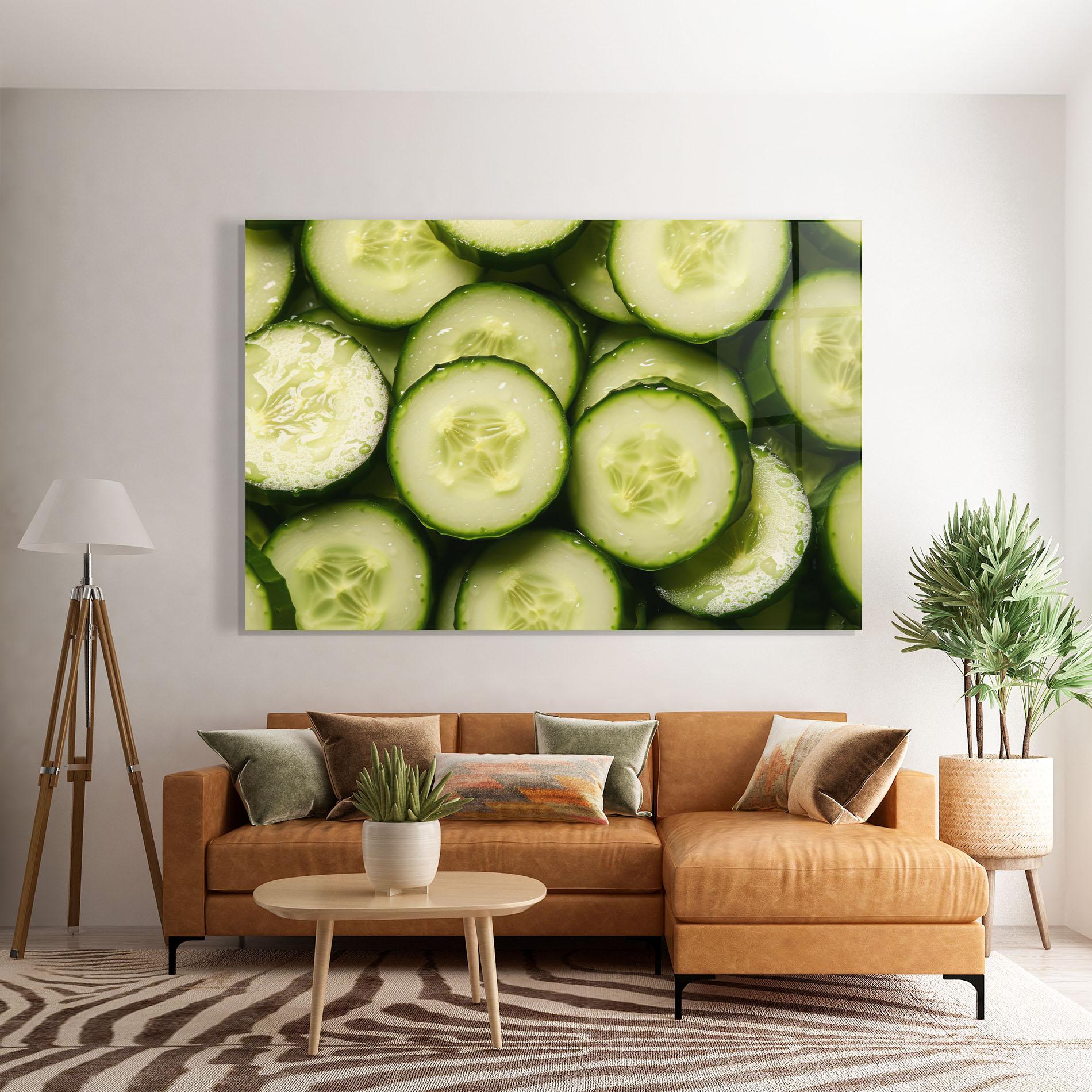 Obraz na Szkle Fresh Cucumber mockup 7