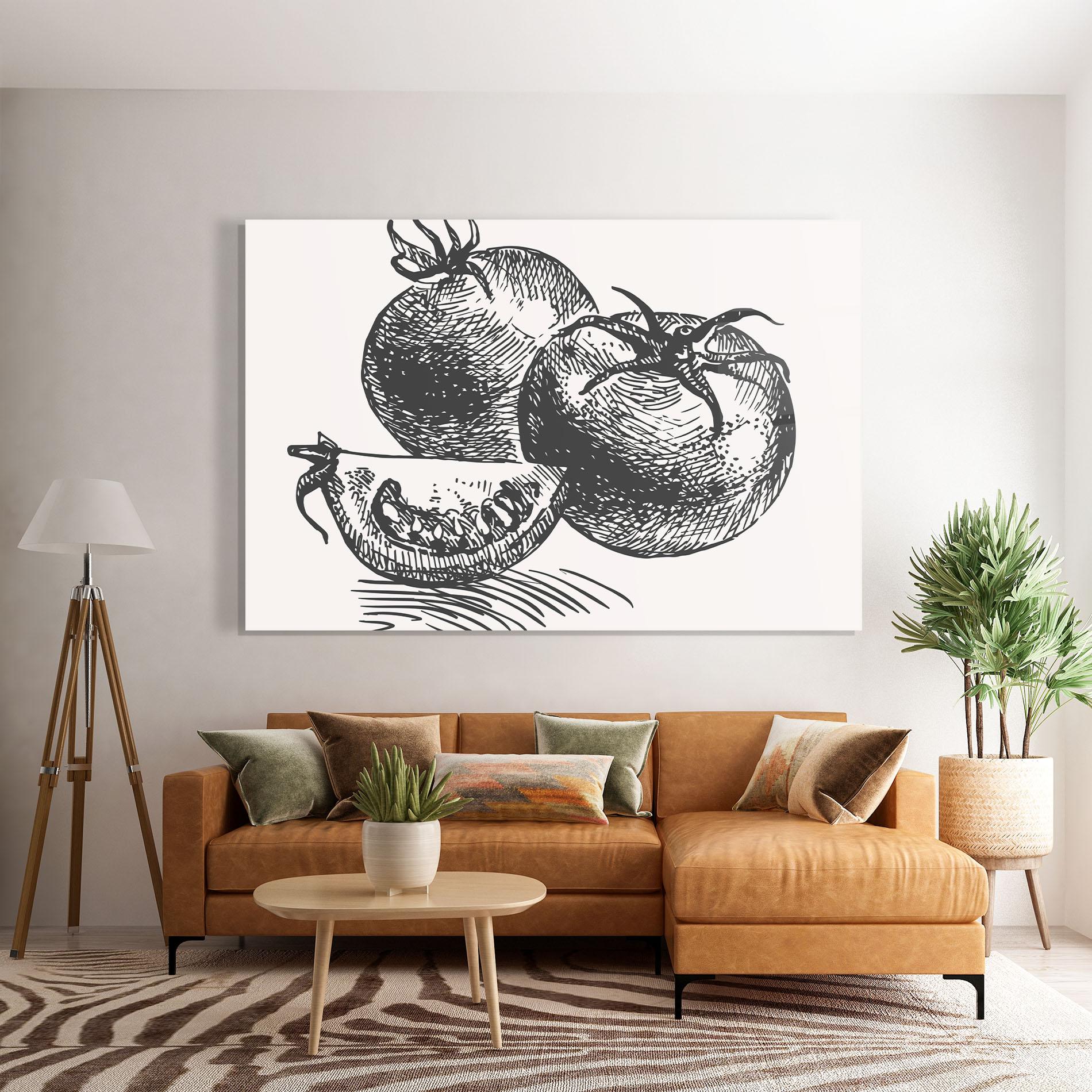 Obraz na Szkle Grey Line Tomato mockup 7