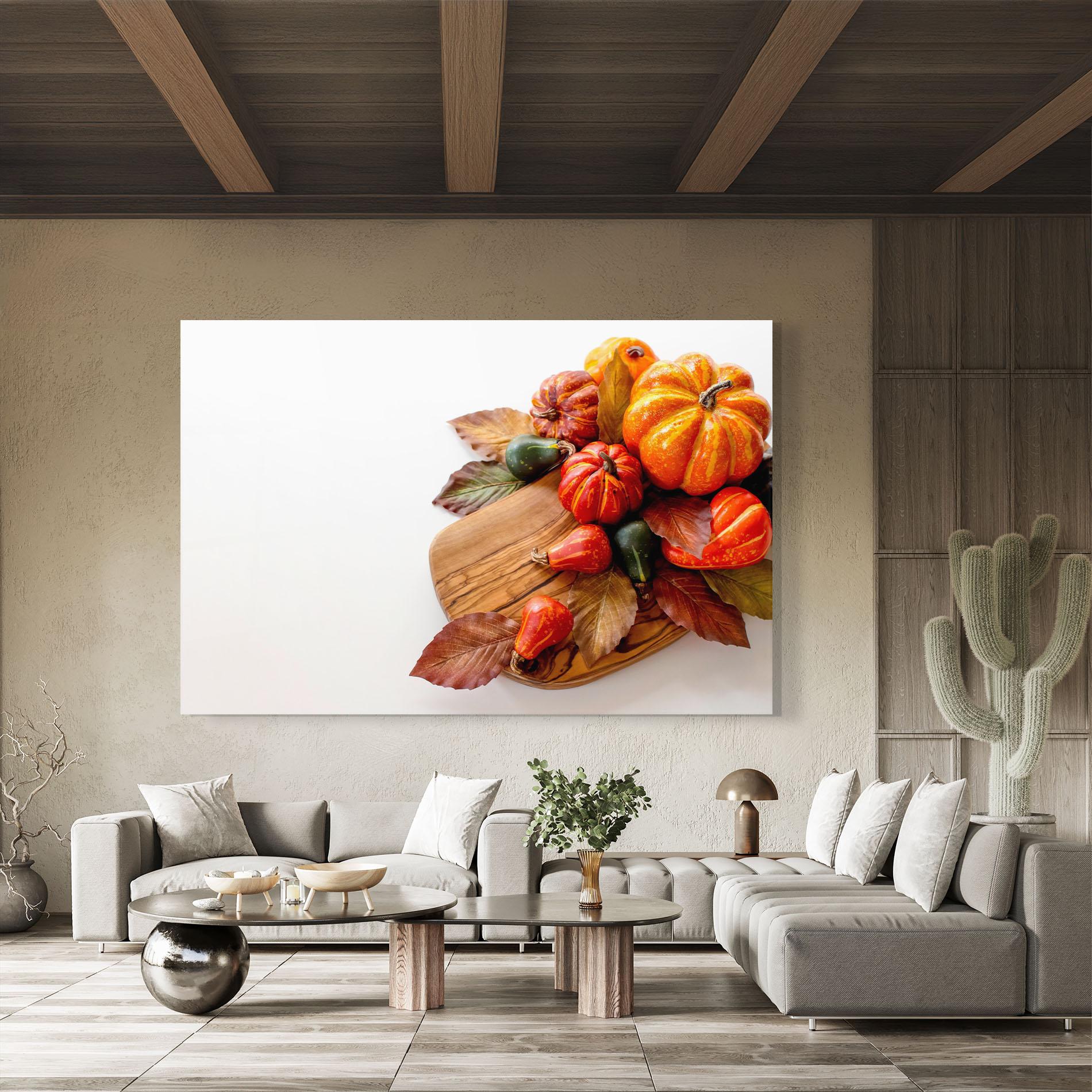 Obraz na Szkle Autumn Pumpkins mockup 8