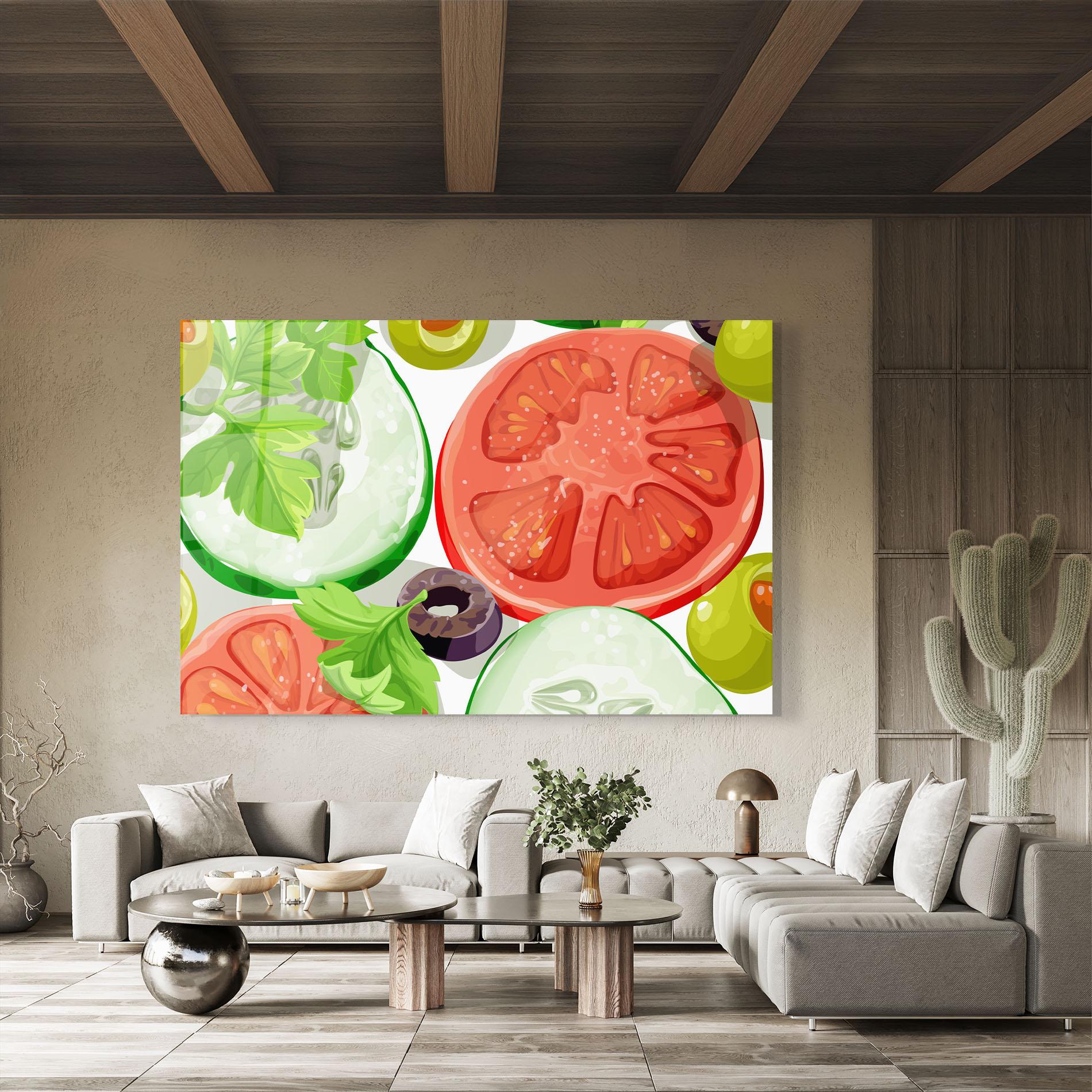 Obraz na Szkle Cucumber Tomatoes mockup 8