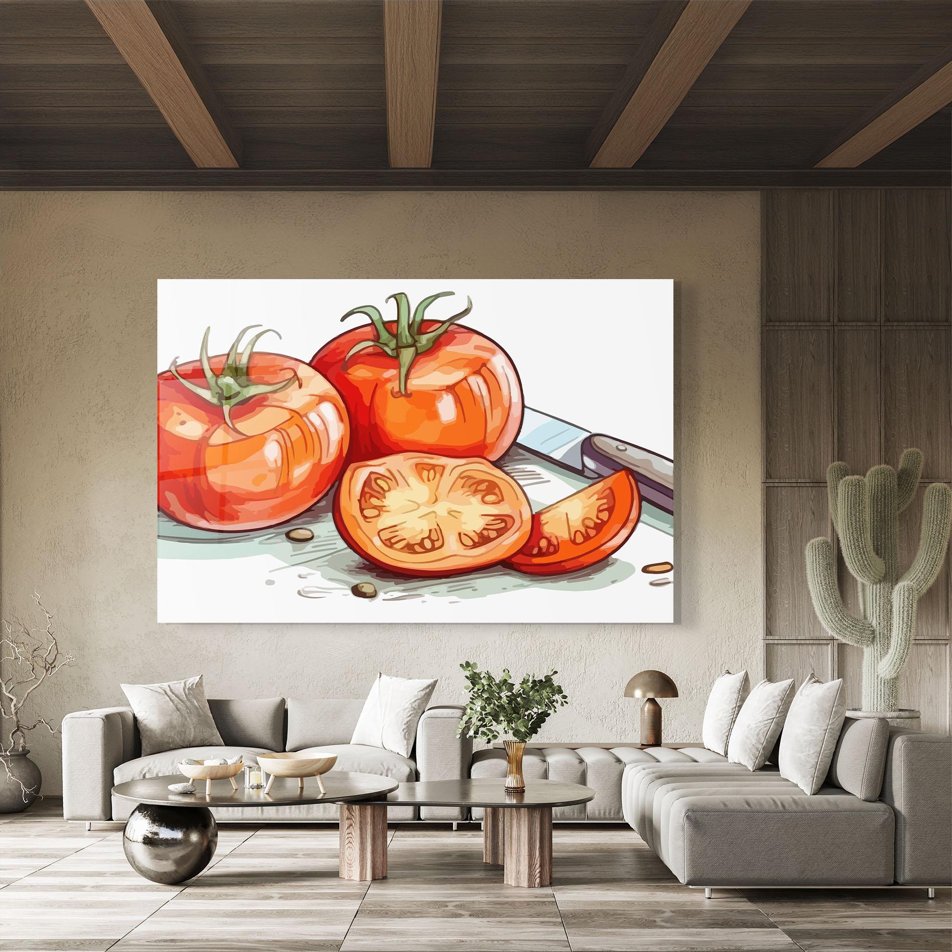 Obraz na Szkle Drawing Tomato Art mockup 8