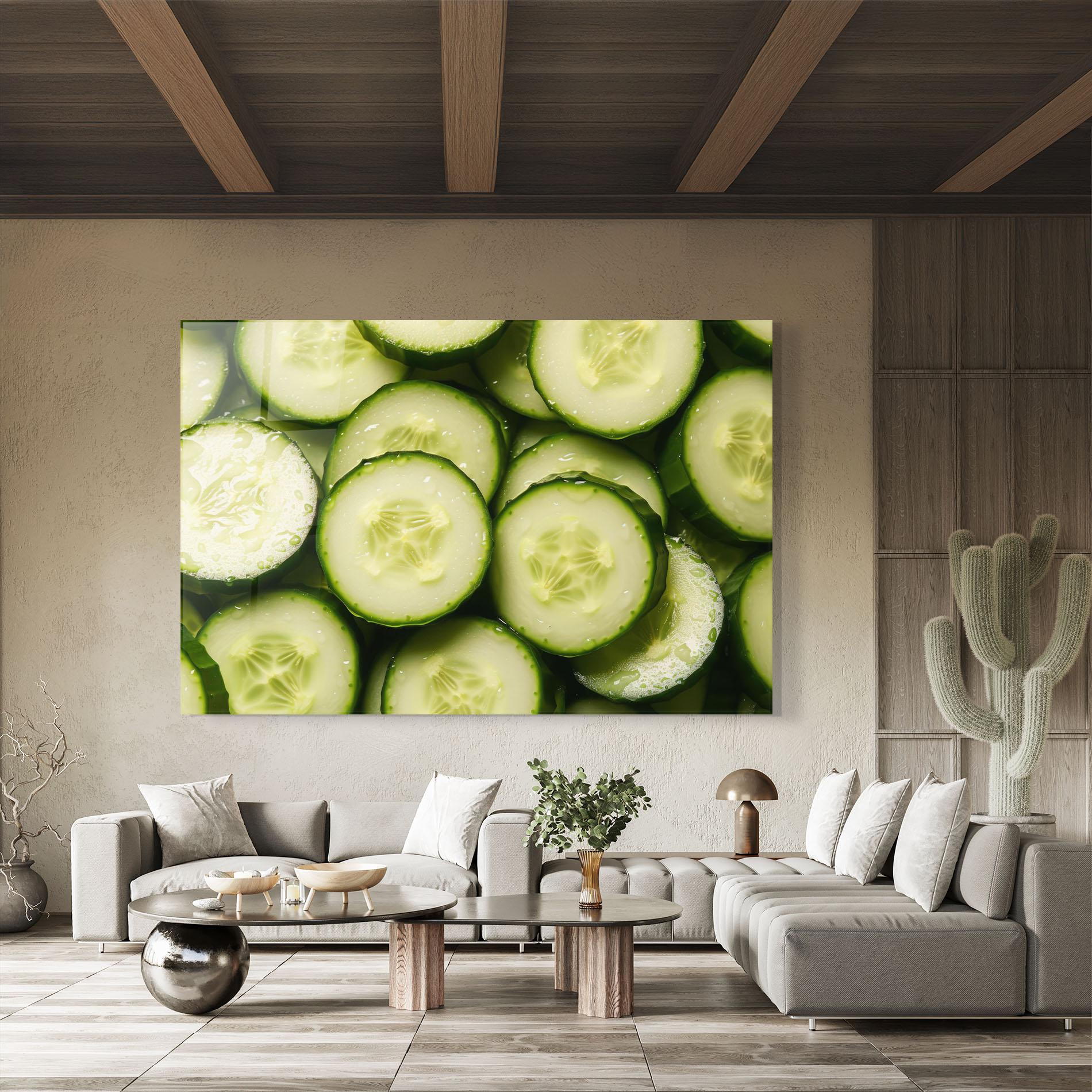 Obraz na Szkle Fresh Cucumber mockup 8
