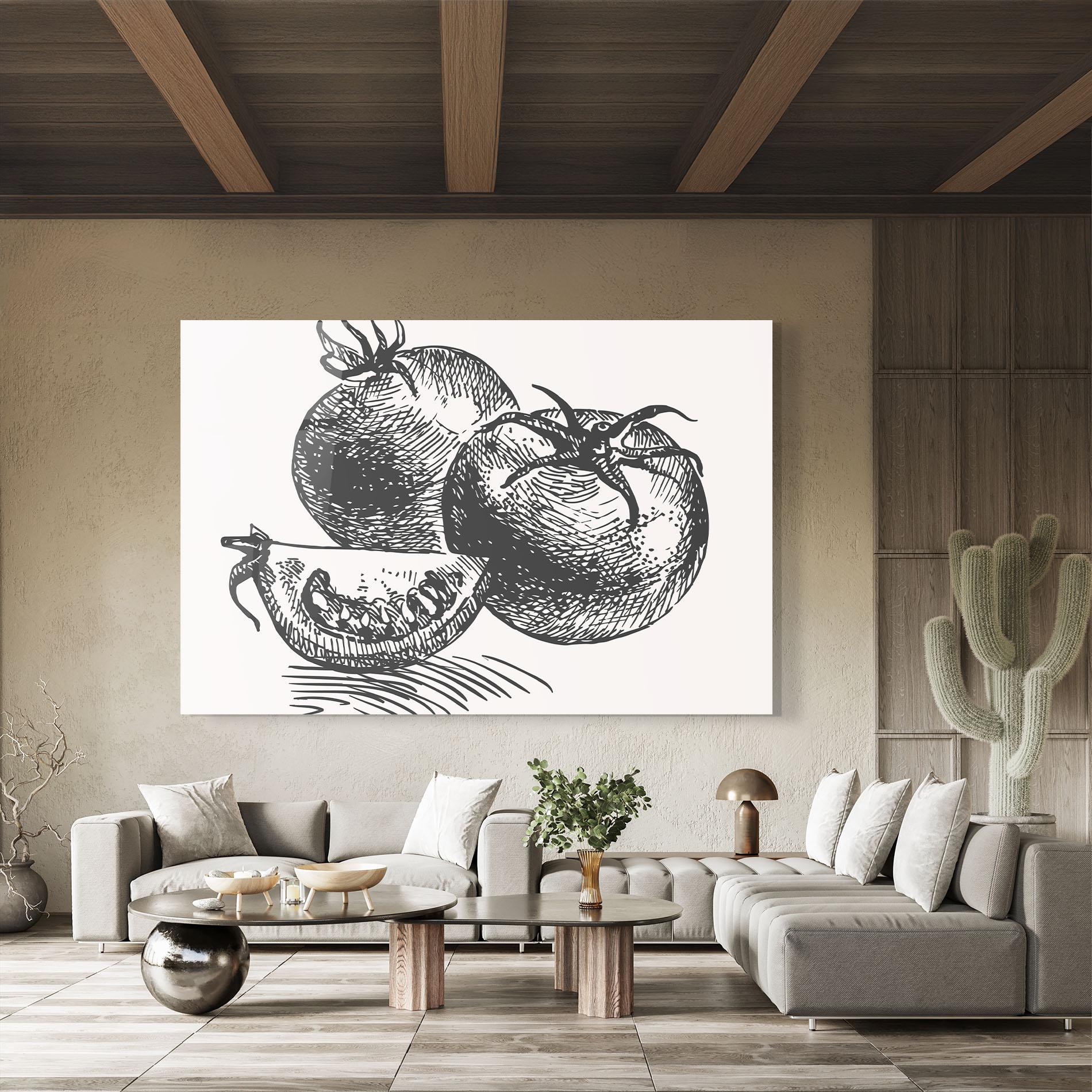 Obraz na Szkle Grey Line Tomato mockup 8