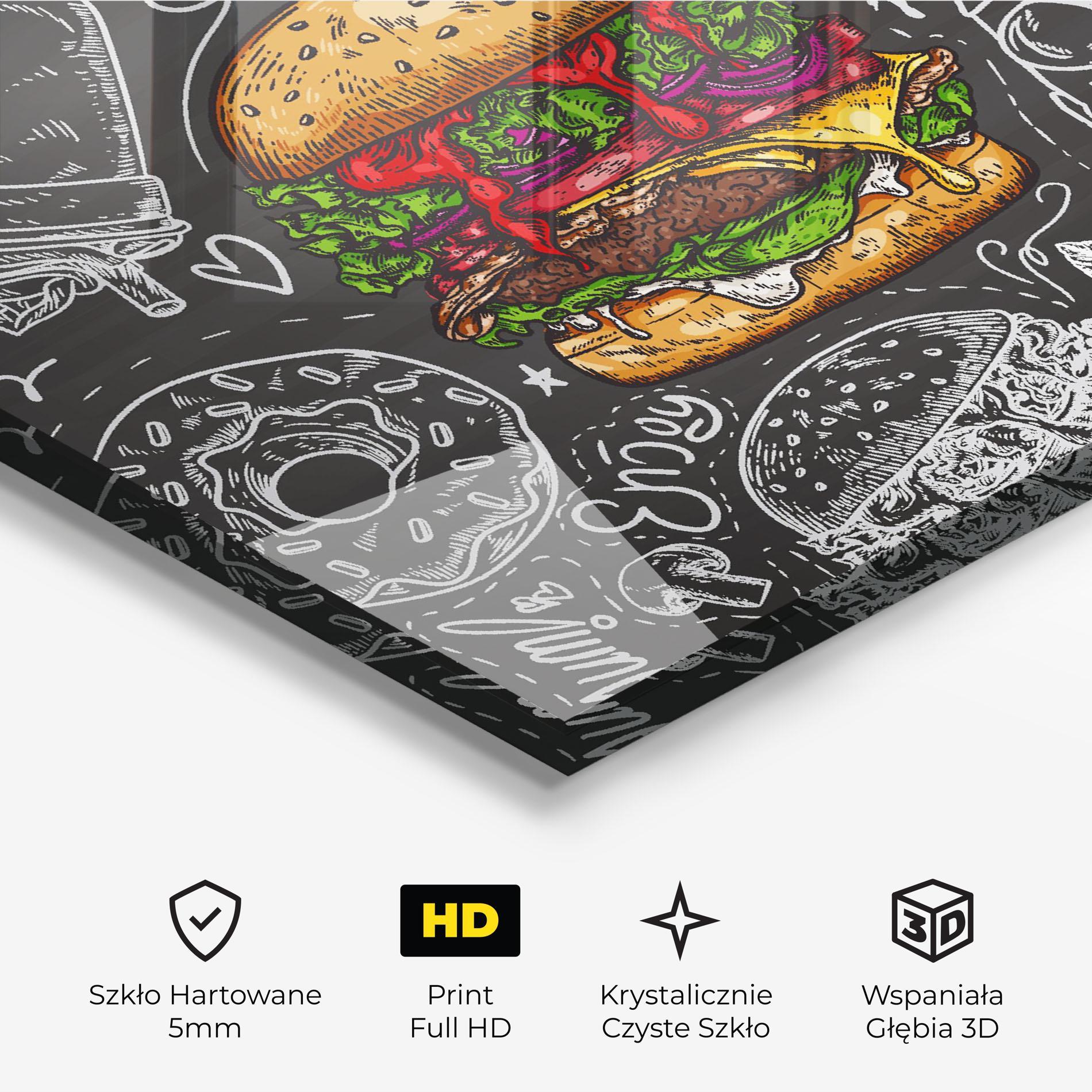 Obraz na Szkle Color Mix Burger mockup 3
