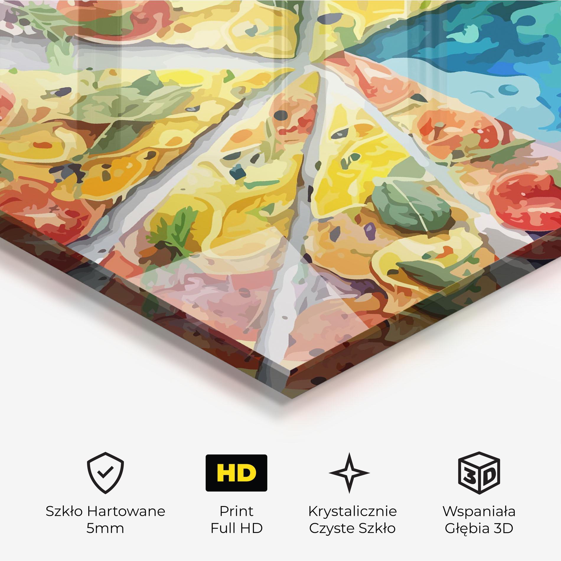 Obraz na Szkle Colorful Pizza mockup 3