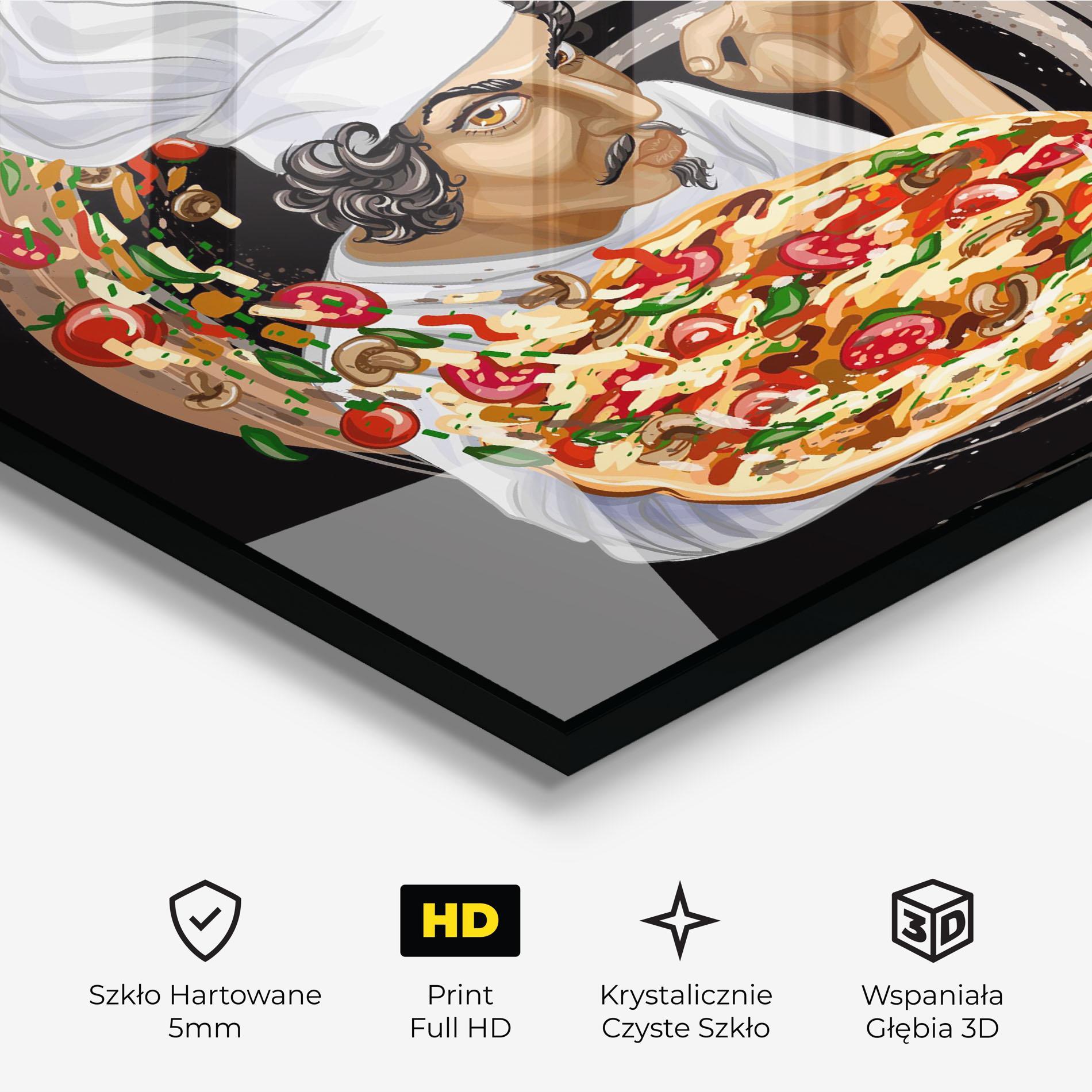 Obraz na Szkle Pizza Chef mockup 3