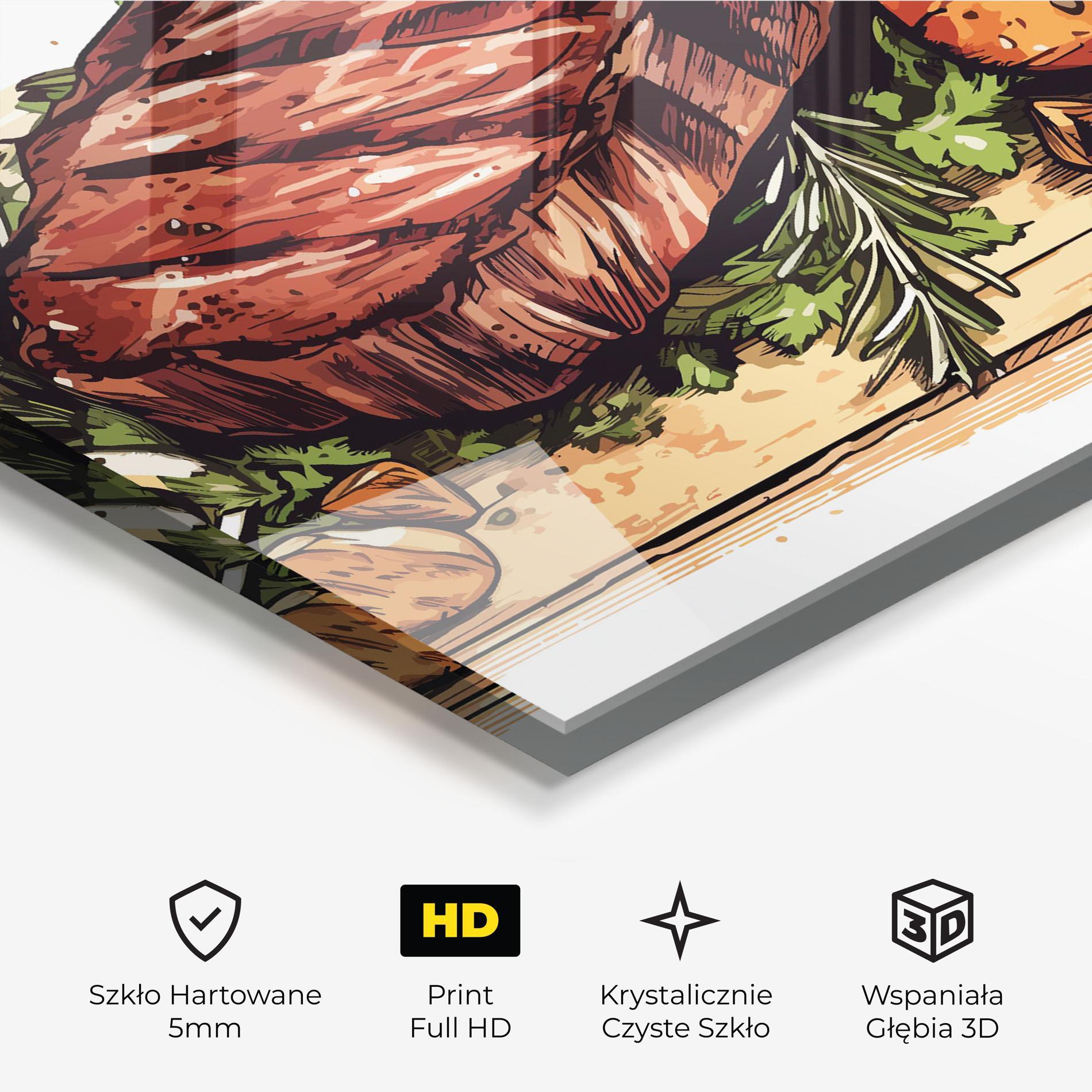 Obraz na Szkle Red Meat Art mockup 3