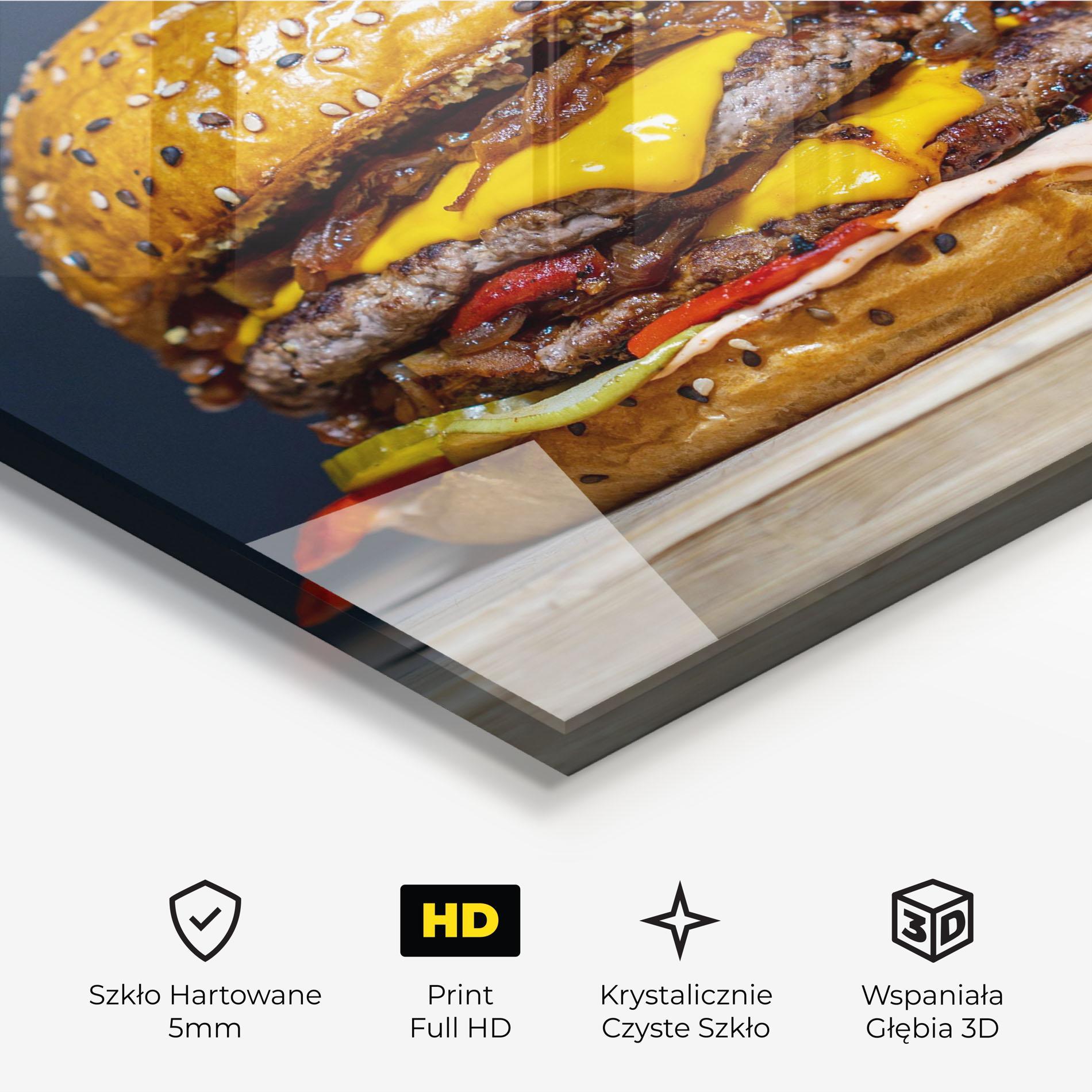 Obraz na Szkle Tasty Hamburger mockup 3