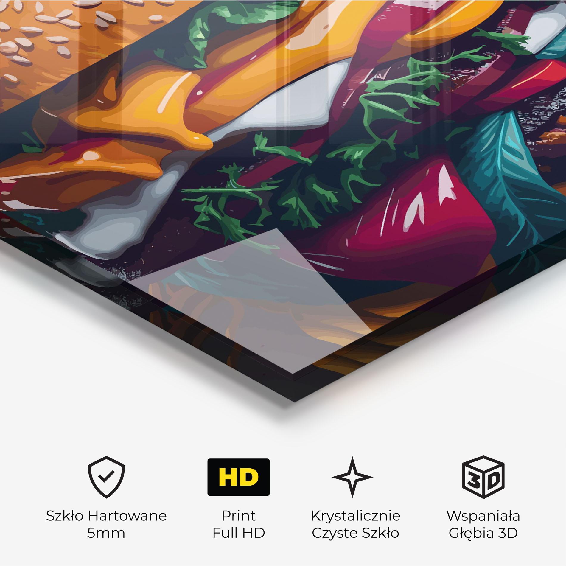 Obraz na Szkle Yellow Red Burger mockup 3