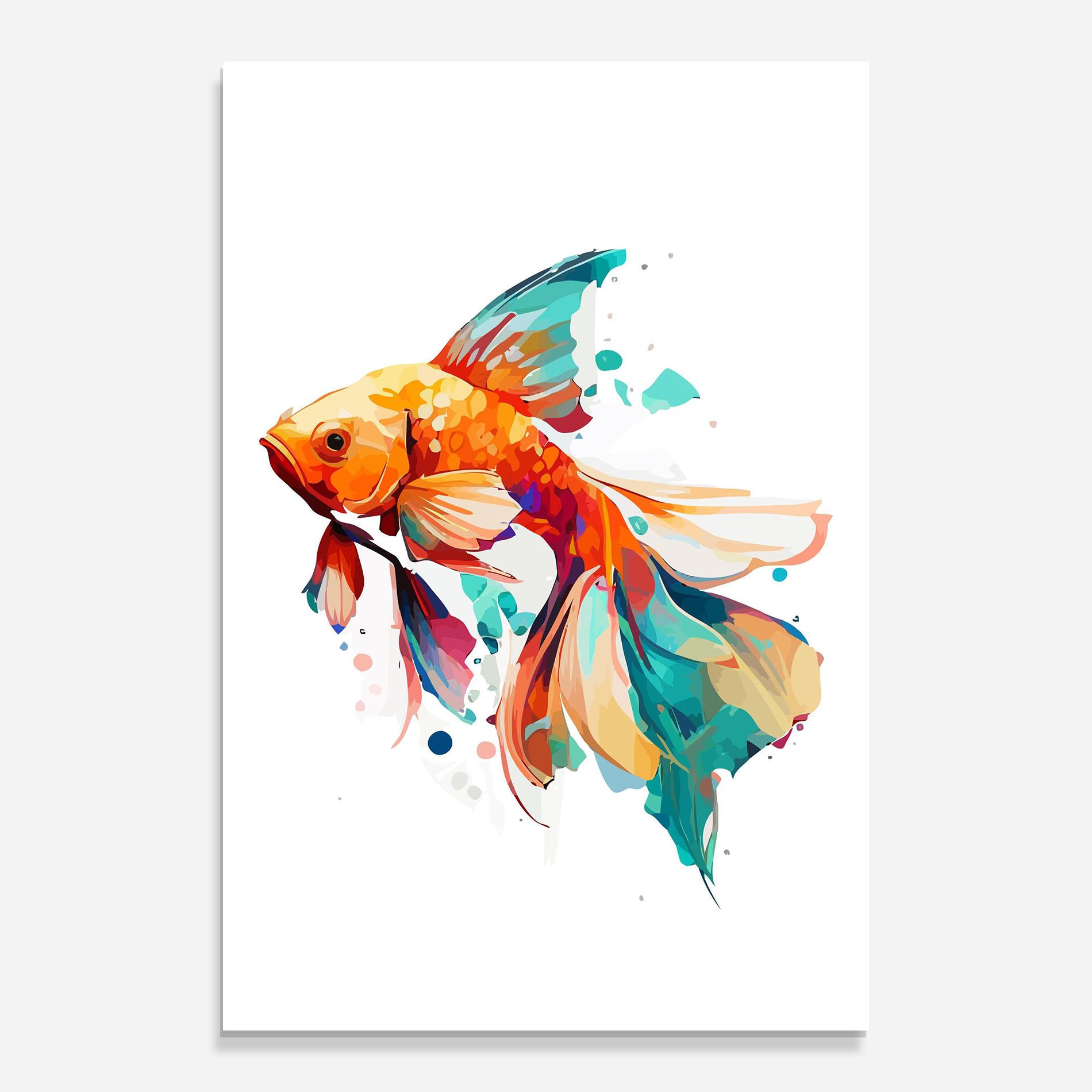 Obraz na Szkle Blue Orange Fish mockup 0