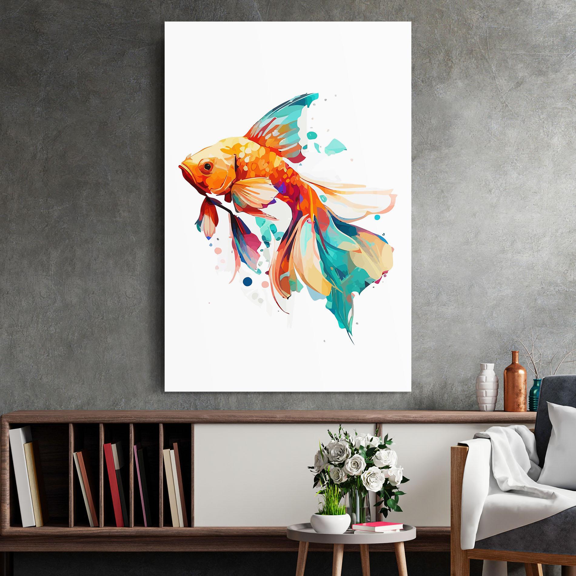 Obraz na Szkle Blue Orange Fish mockup 2