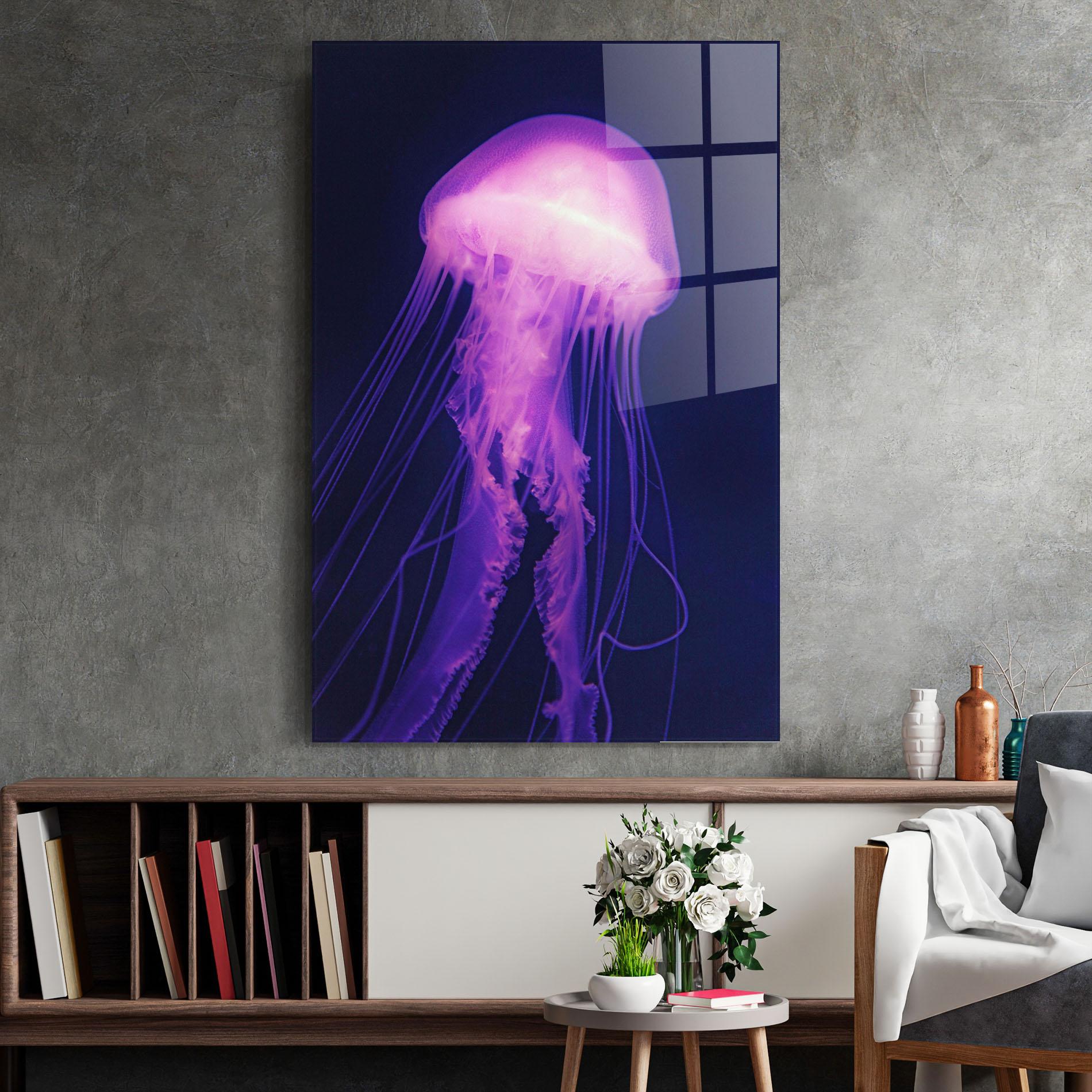 Obraz na Szkle Light Purple Jellyfish mockup 2