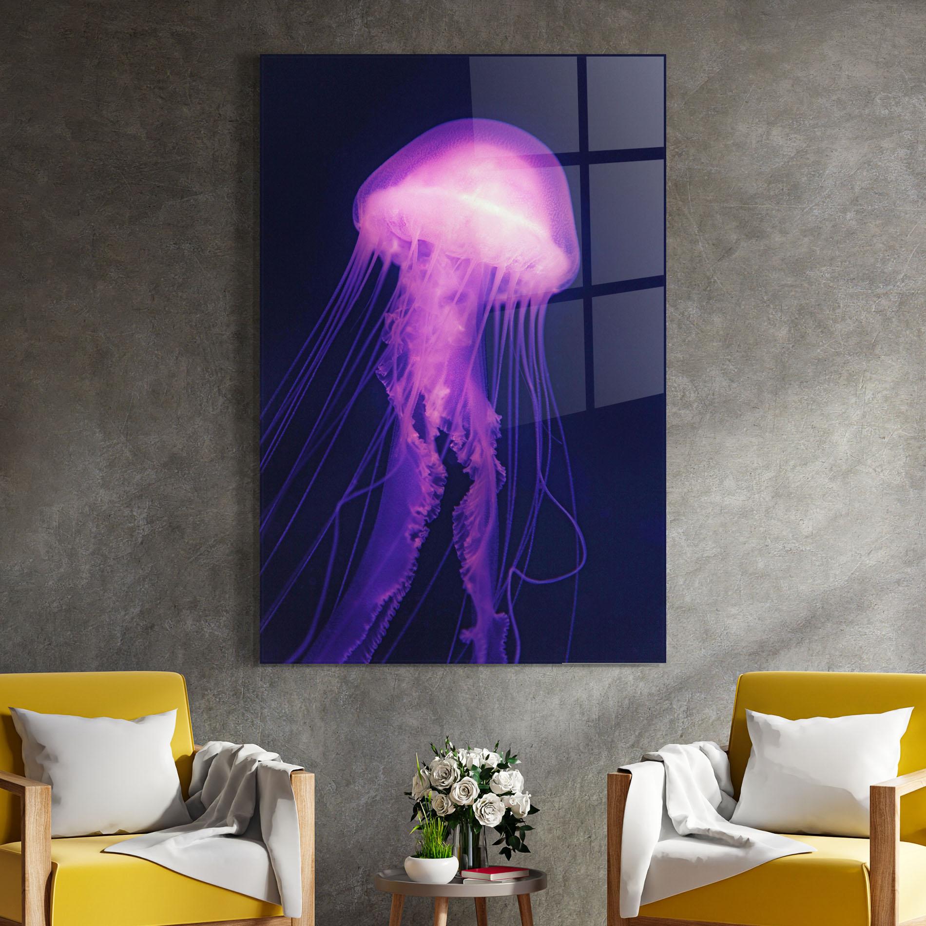 Obraz na Szkle Light Purple Jellyfish mockup 4