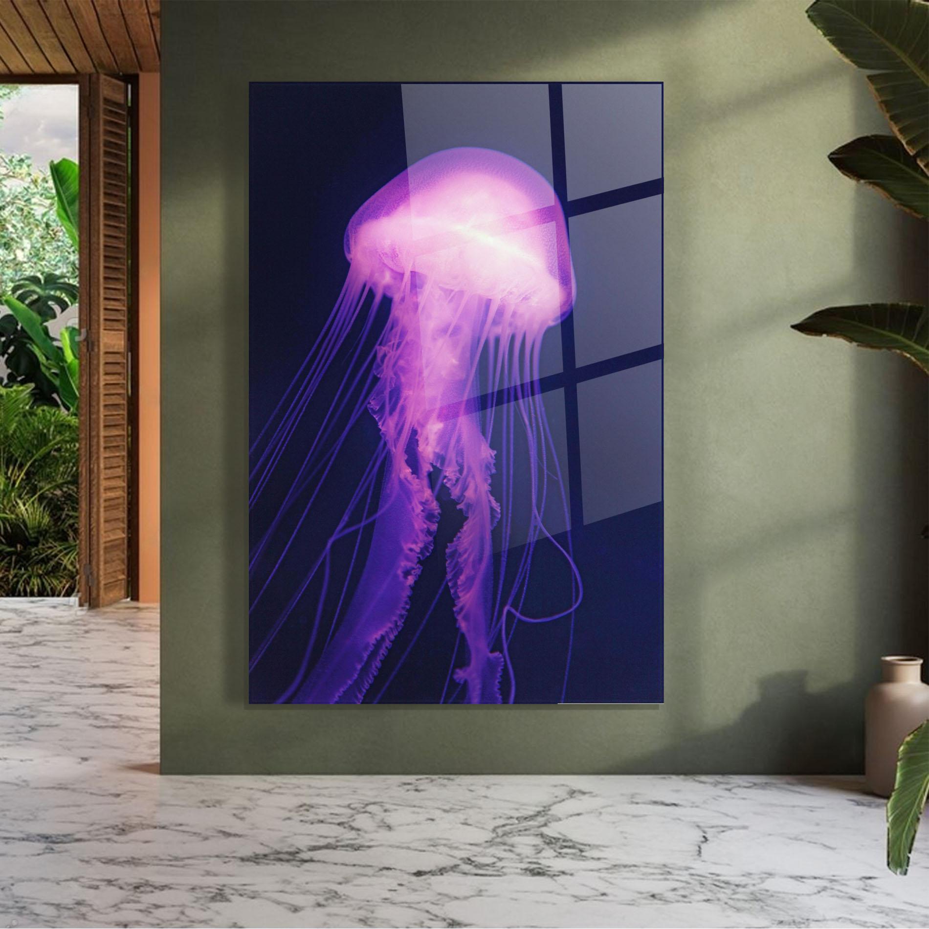 Obraz na Szkle Light Purple Jellyfish mockup 7