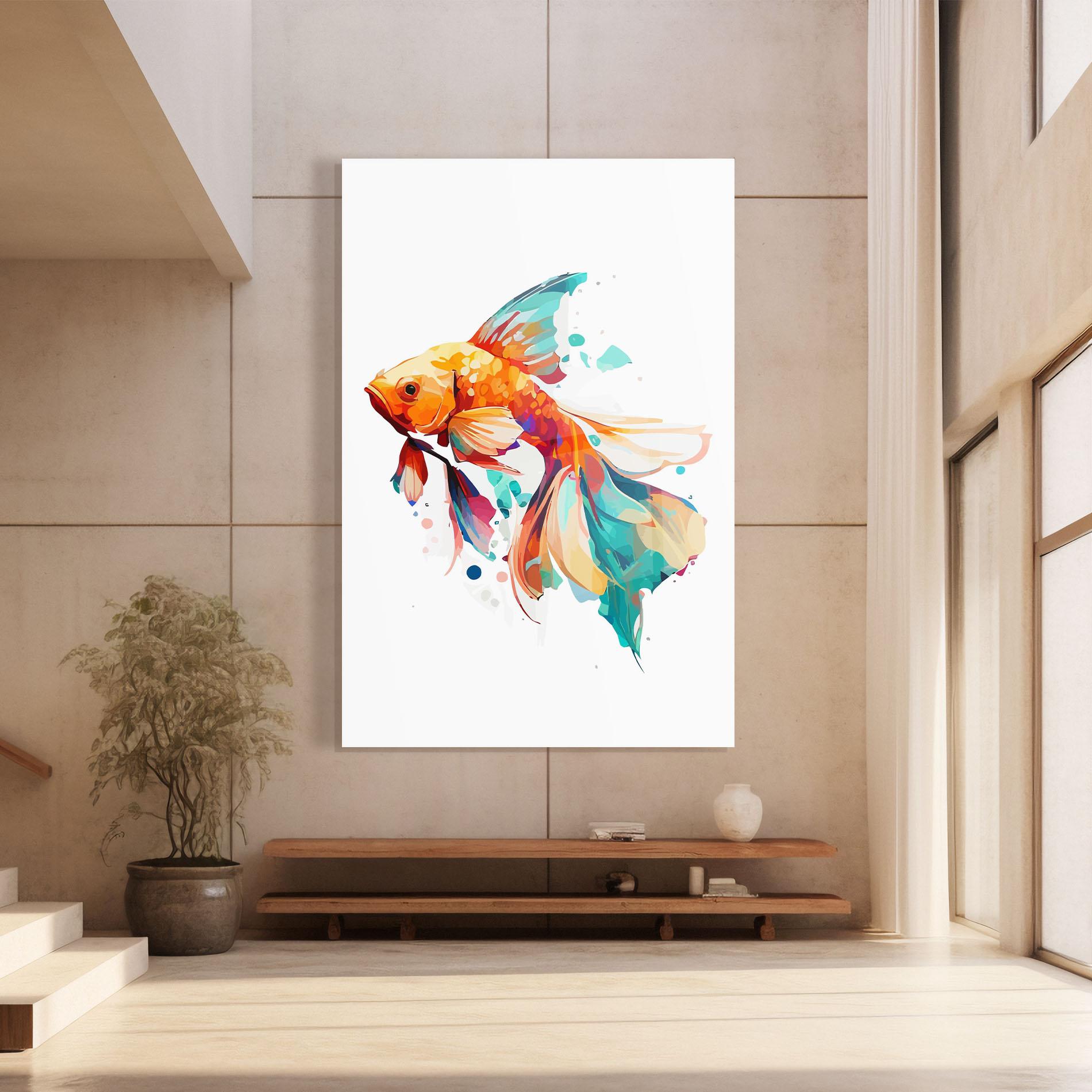 Obraz na Szkle Blue Orange Fish mockup 8