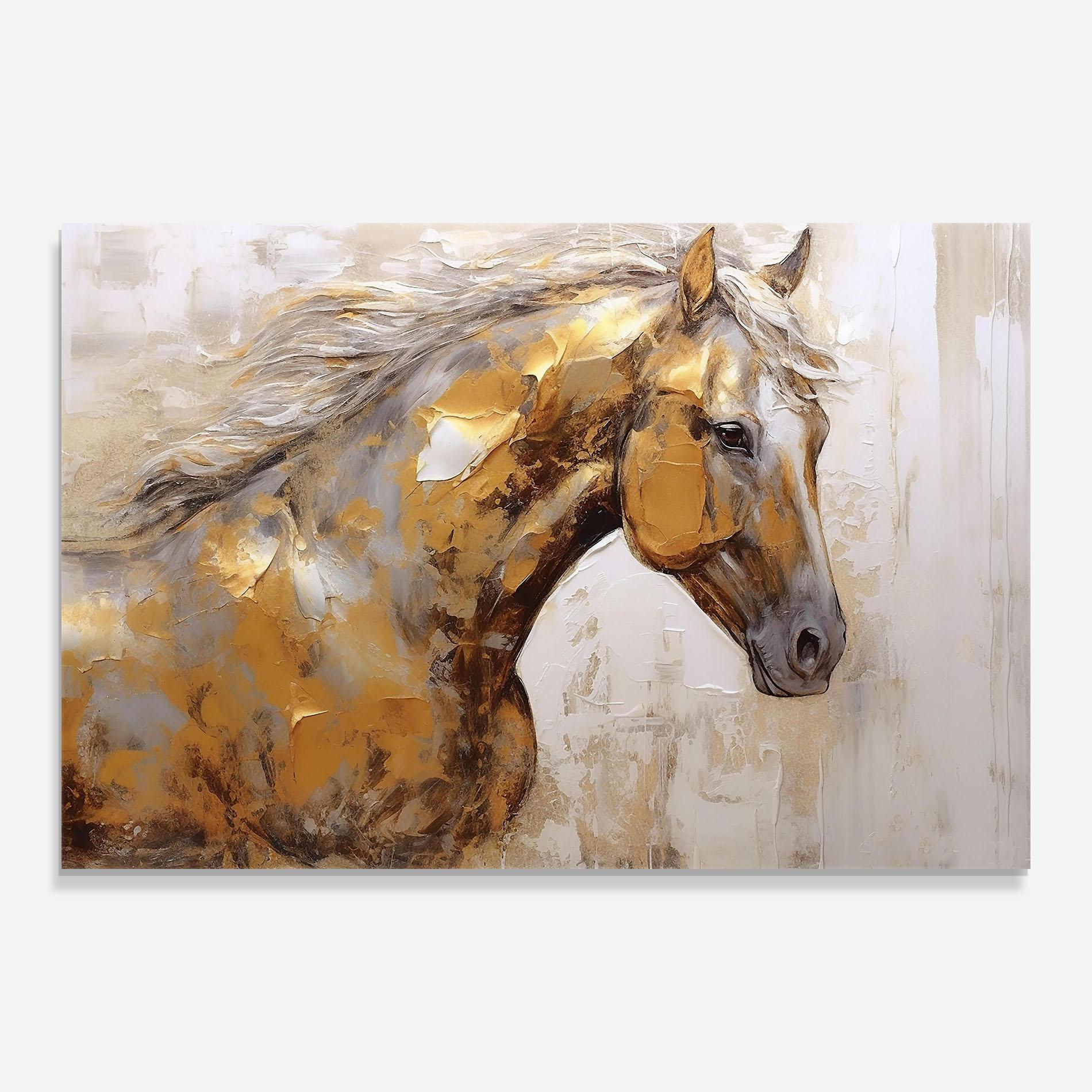 Obraz na Szkle Gold Texture Horse mockup 0
