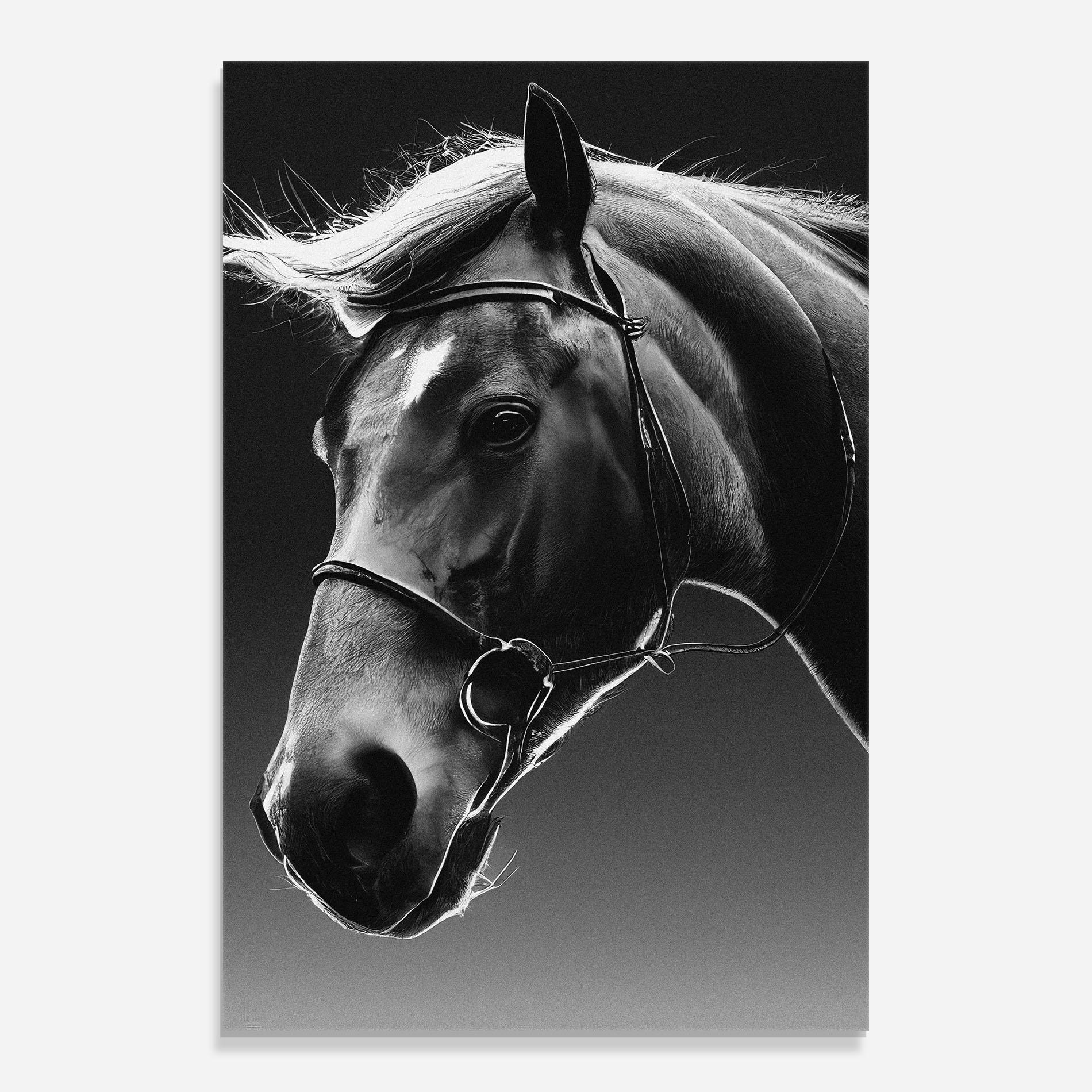 Obraz na Szkle Black Horse Profile mockup 0
