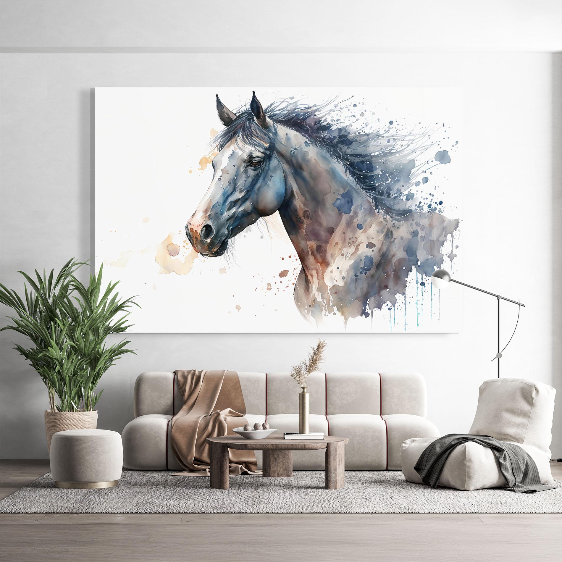 Obraz na Szkle Blue Horse Painting mockup 9