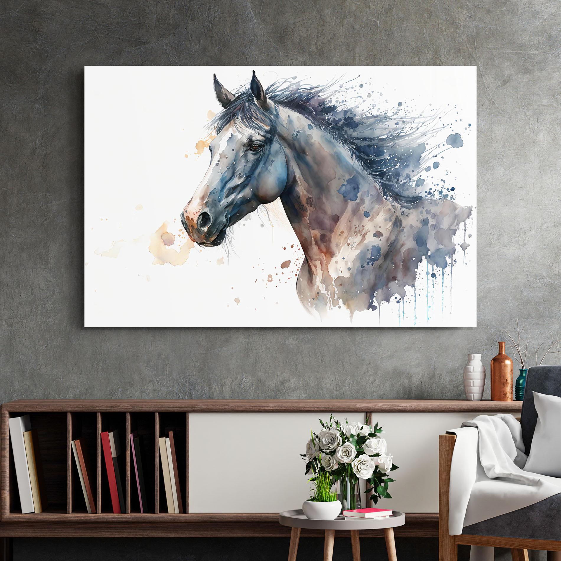 Obraz na Szkle Blue Horse Painting mockup 2