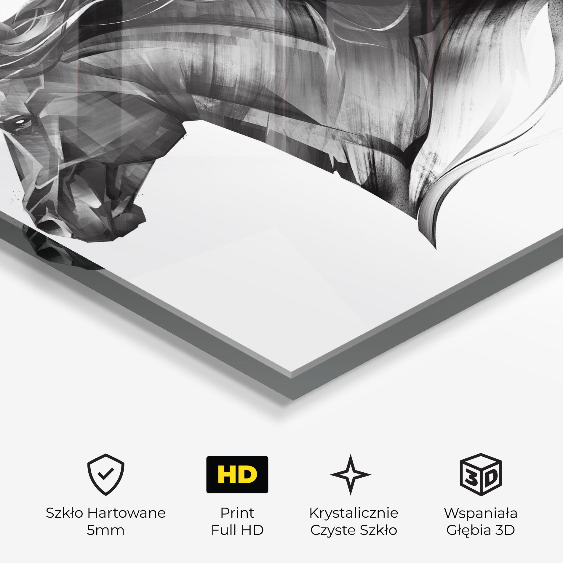 Obraz na Szkle Black Portrait Horse mockup 3