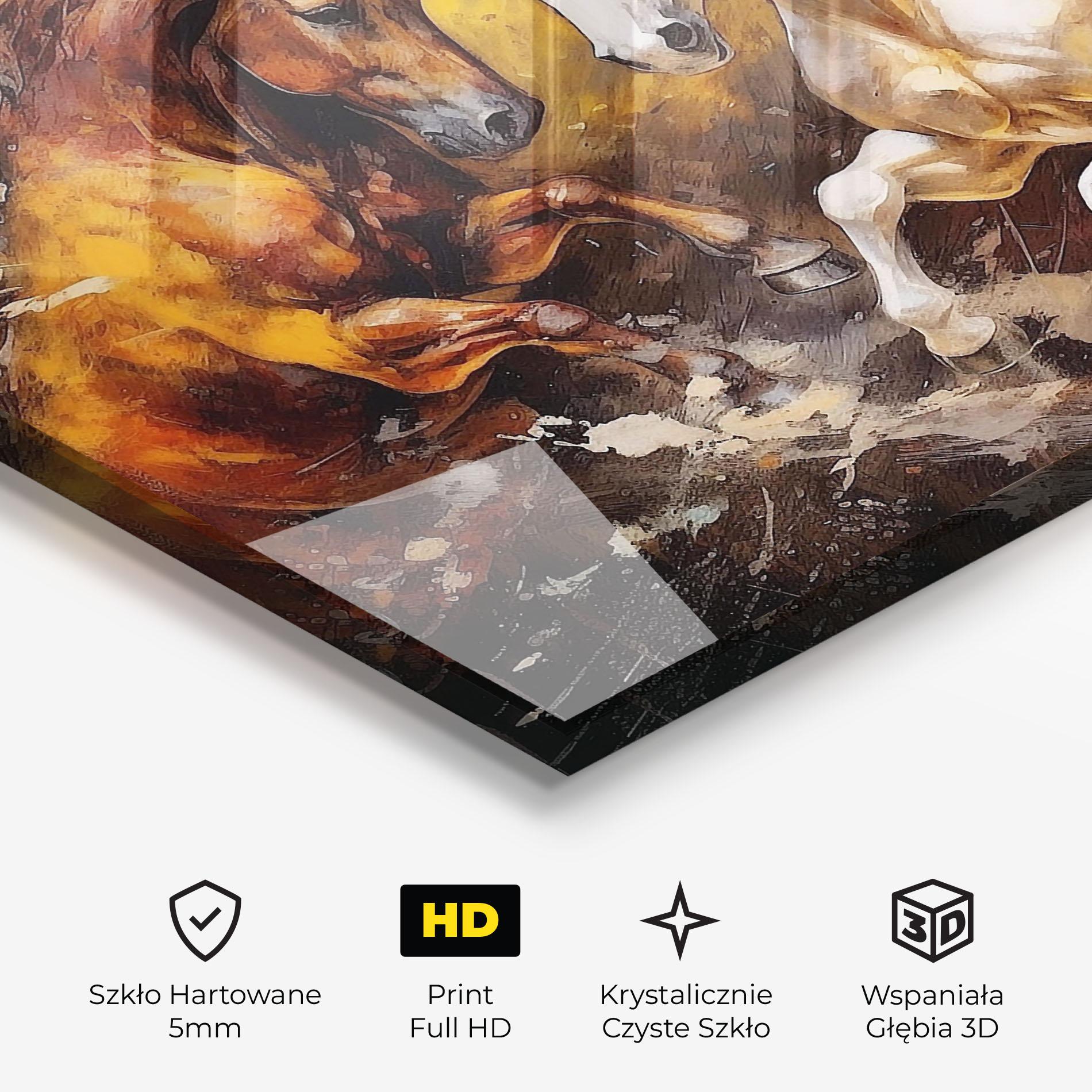 Obraz na Szkle Brown White Horses mockup 3