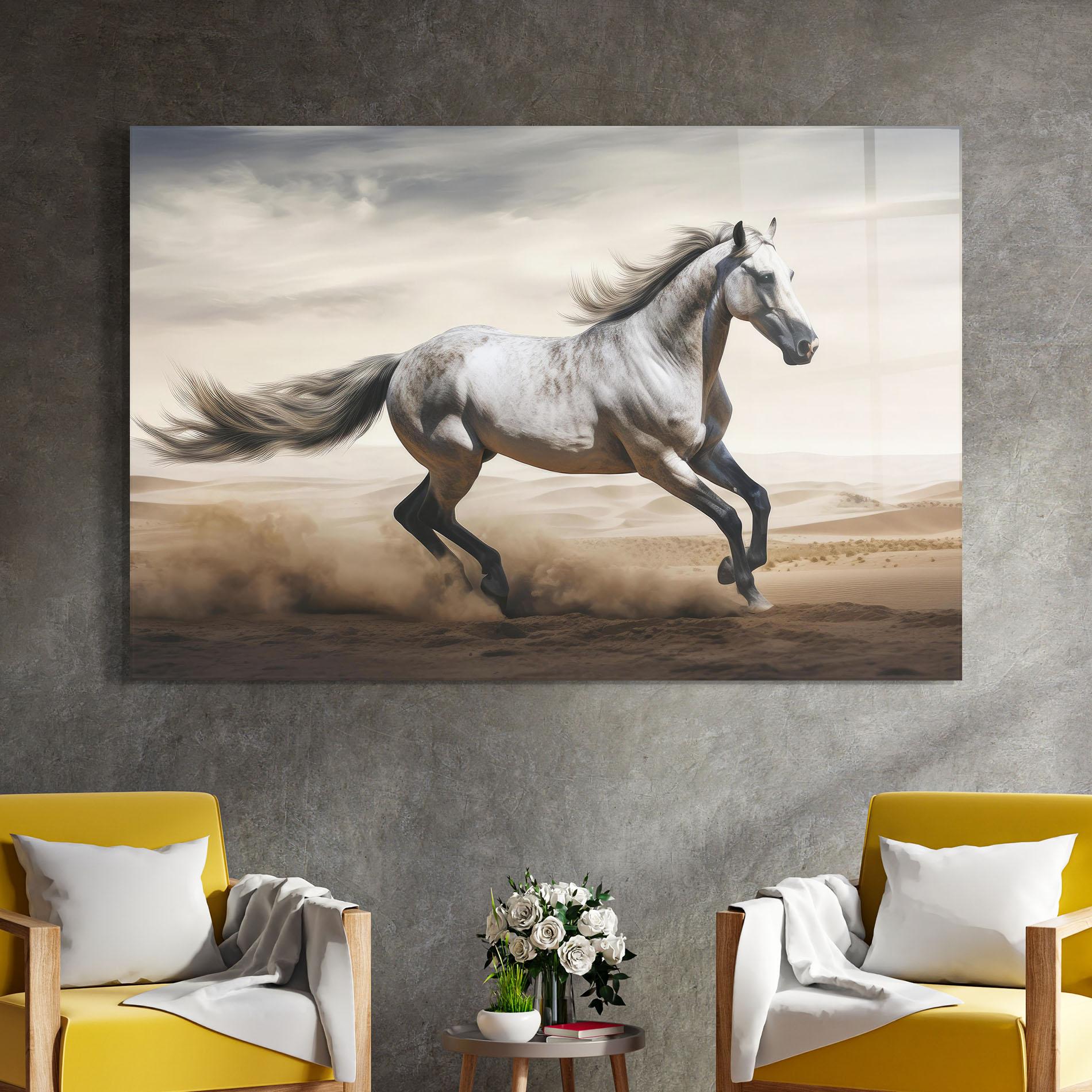 Obraz na Szkle Desert Horse Galloping mockup 4