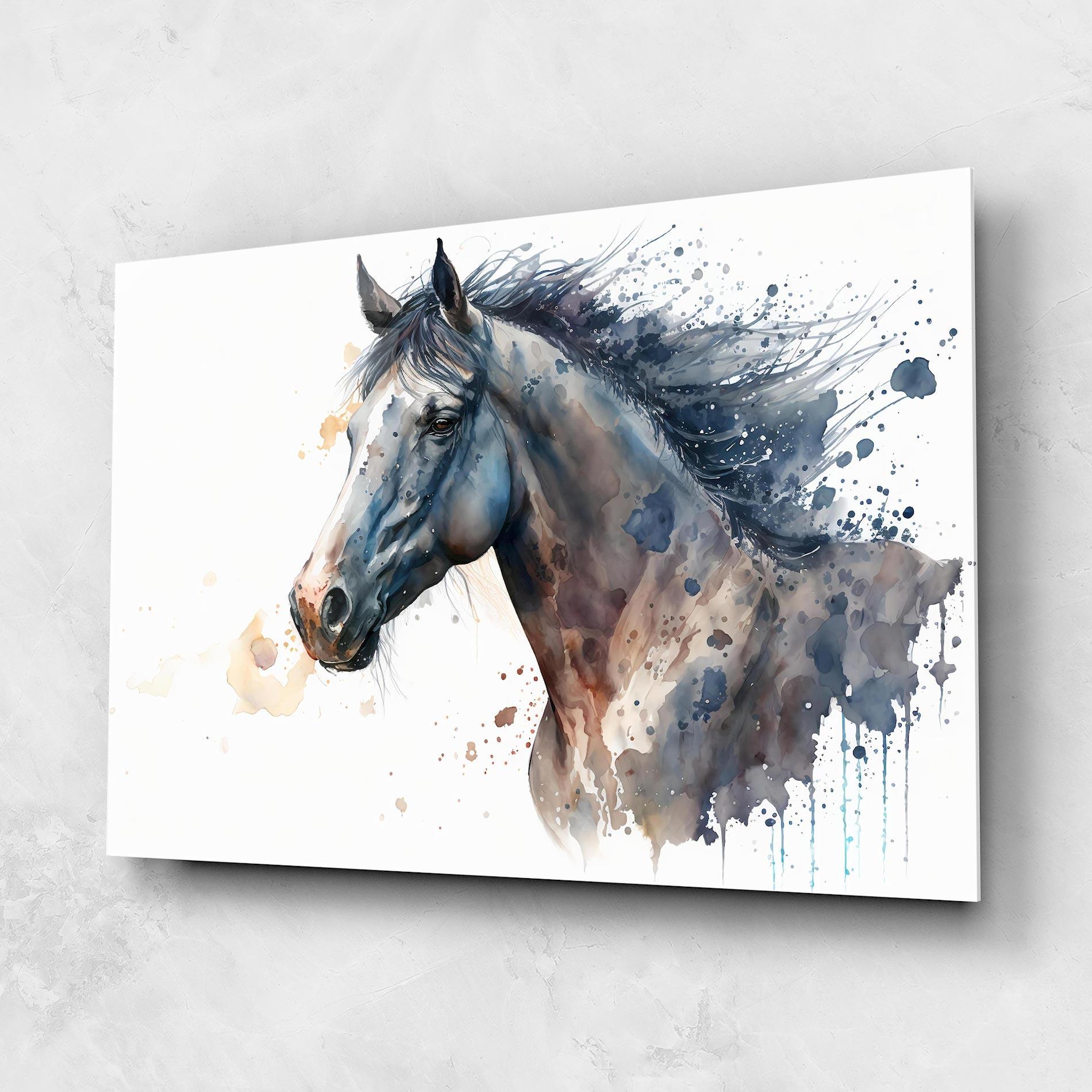 Obraz na Szkle Blue Horse Painting mockup 1