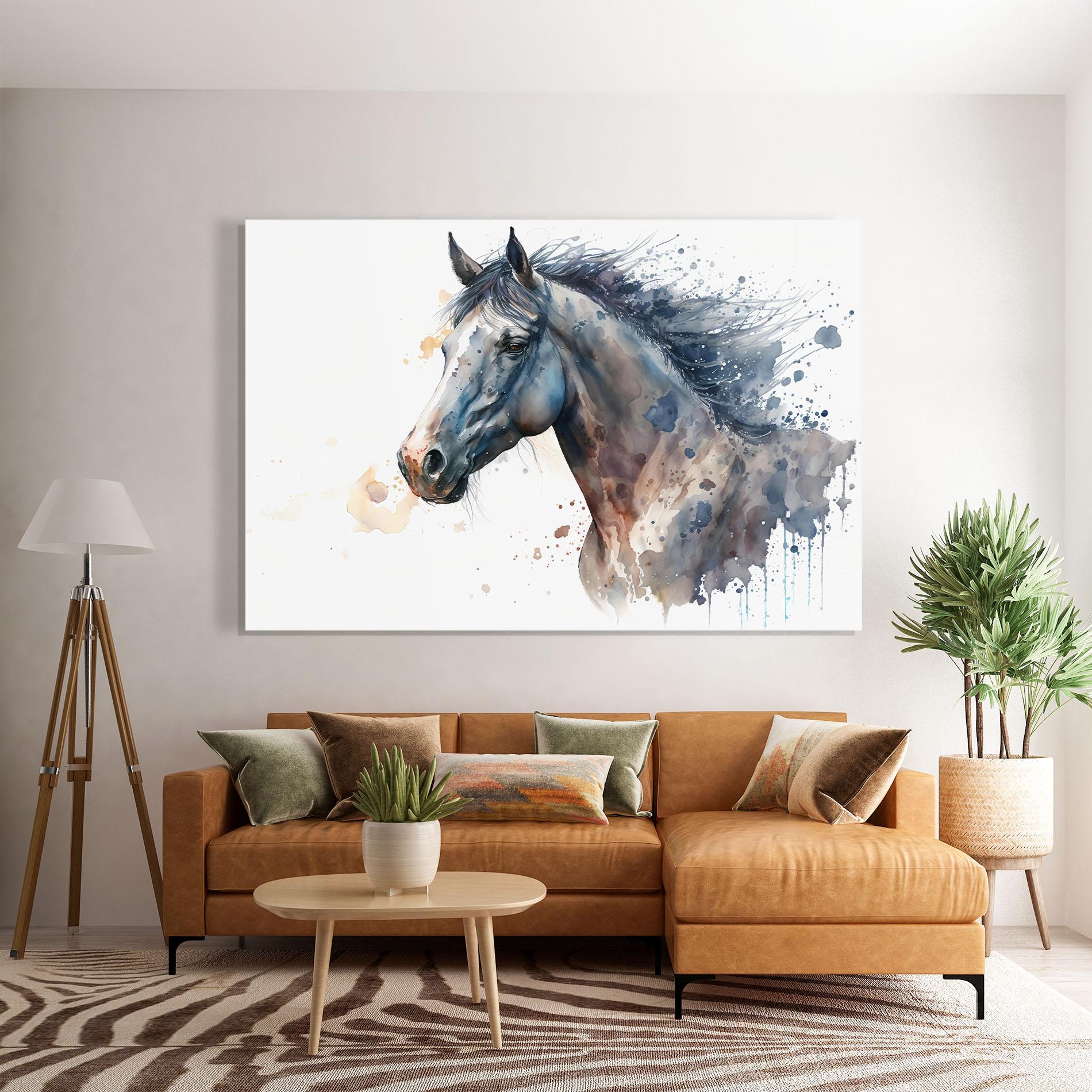 Obraz na Szkle Blue Horse Painting mockup 7