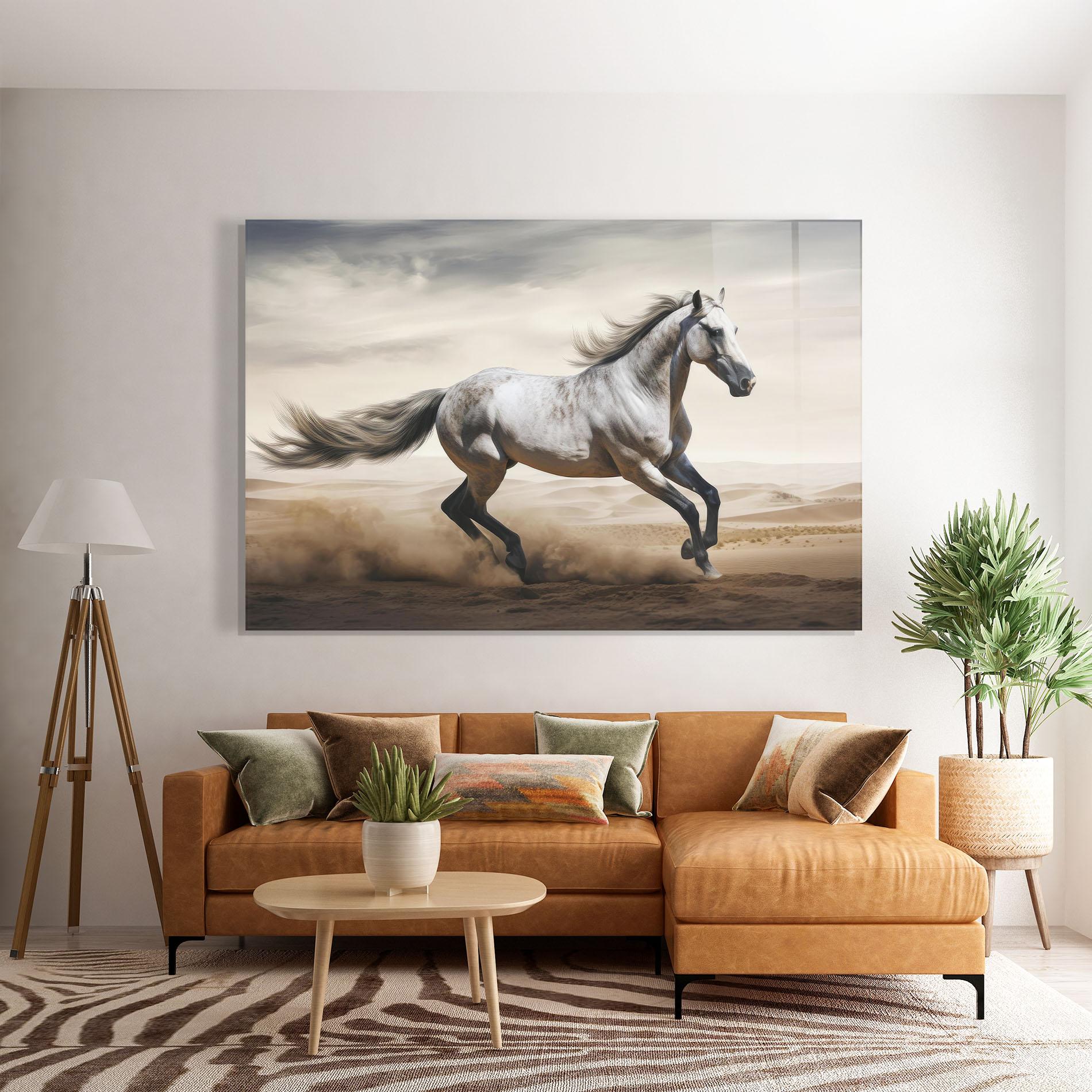 Obraz na Szkle Desert Horse Galloping mockup 7
