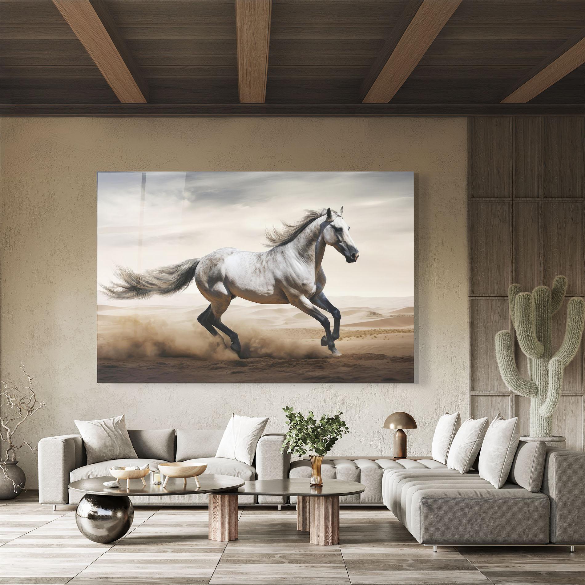 Obraz na Szkle Desert Horse Galloping mockup 8