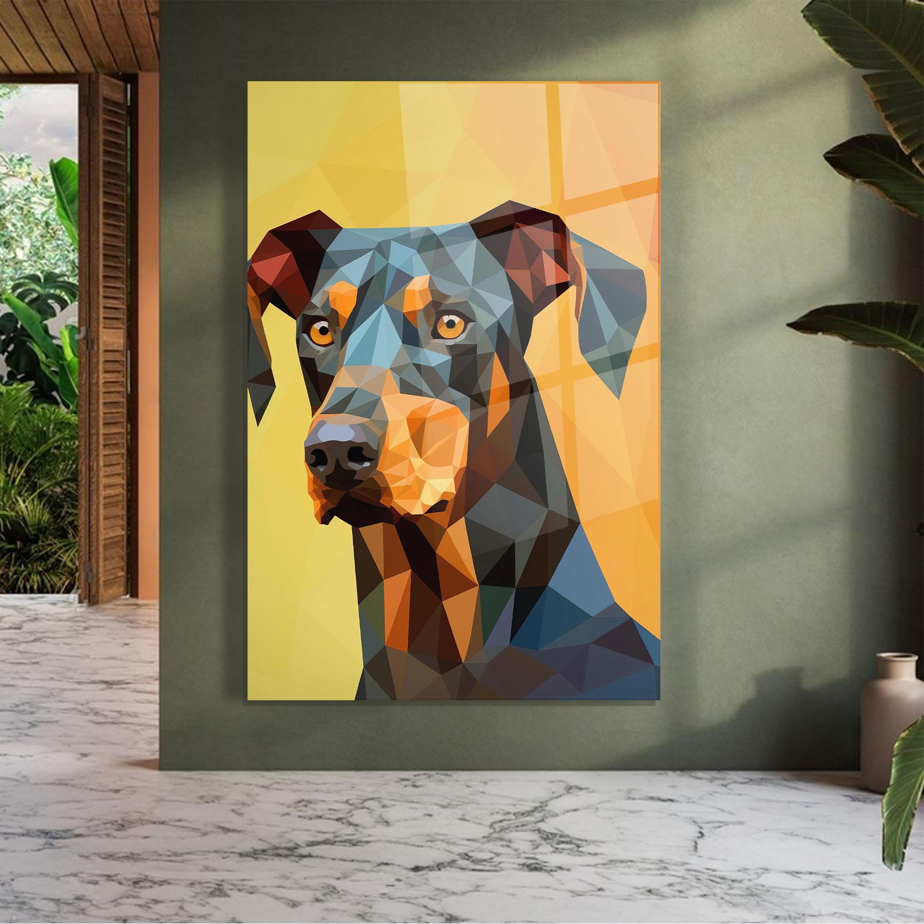 Obraz na Szkle Digital Art Dog mockup 7