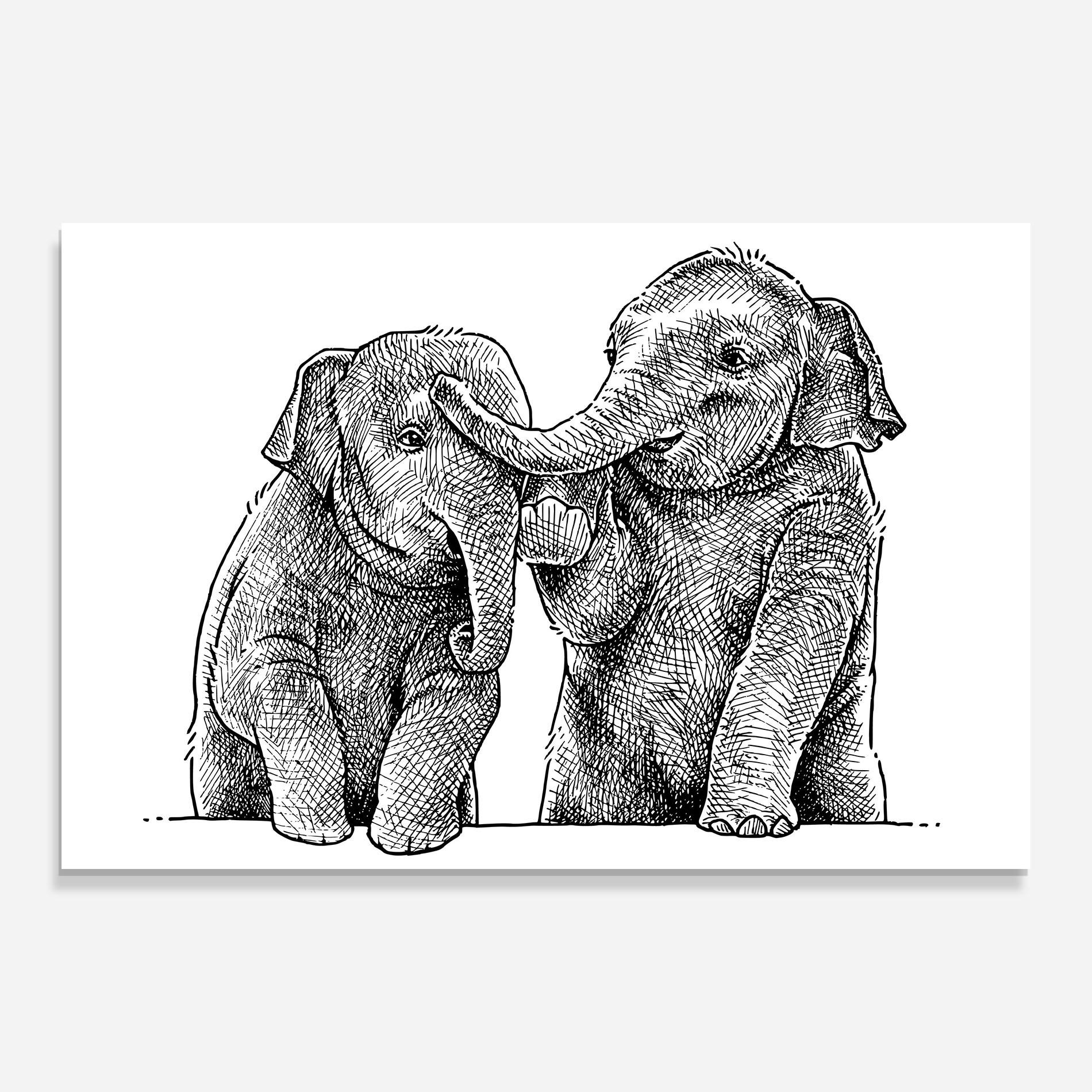 Obraz na Szkle Baby Elephants mockup 0