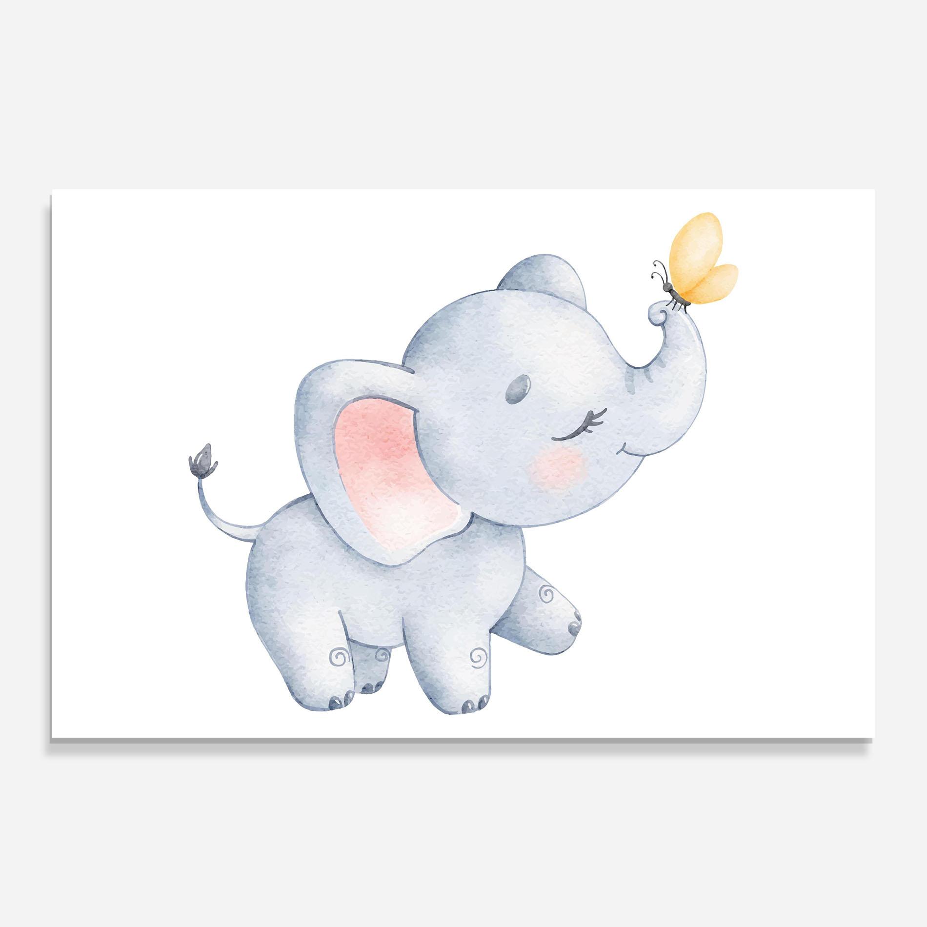 Obraz na Szkle Elephant Butterfly mockup 0