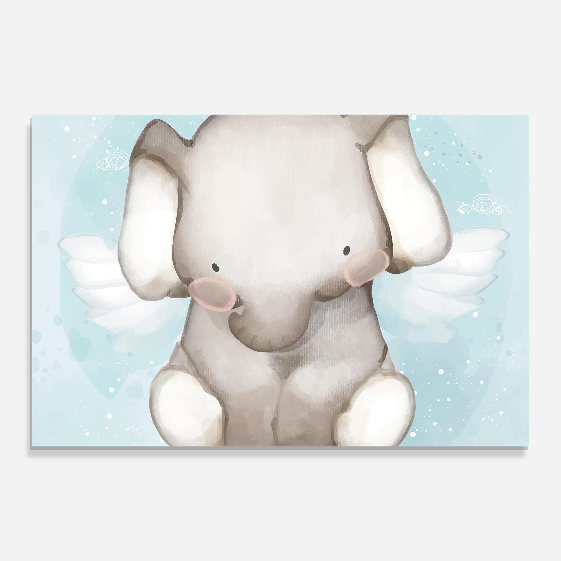 Obraz na Szkle Elephant On Blue mockup 0