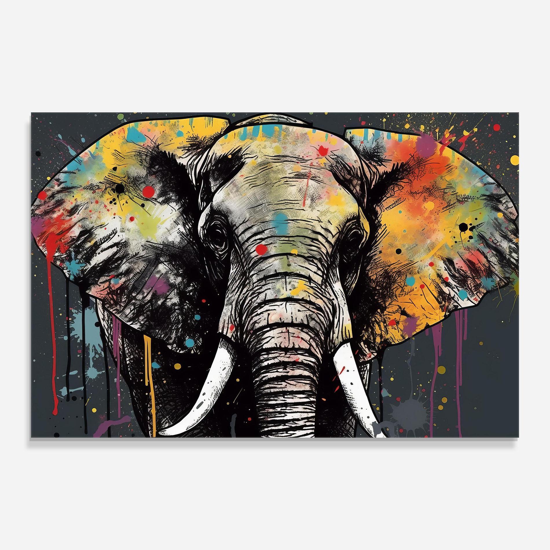 Obraz na Szkle Elephant Portrait Art mockup 0