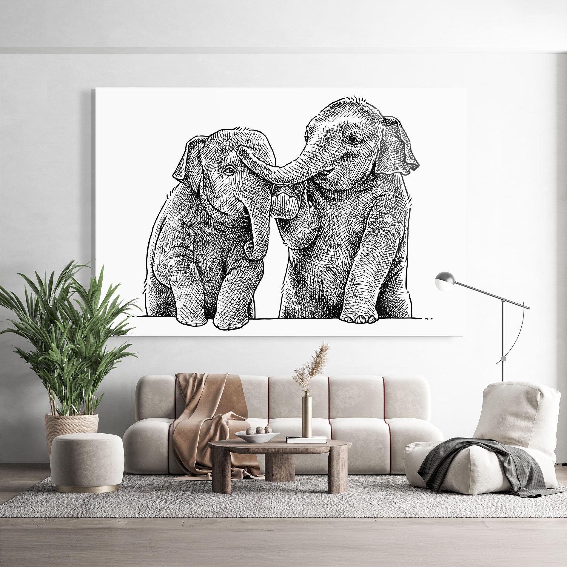 Obraz na Szkle Baby Elephants mockup 9