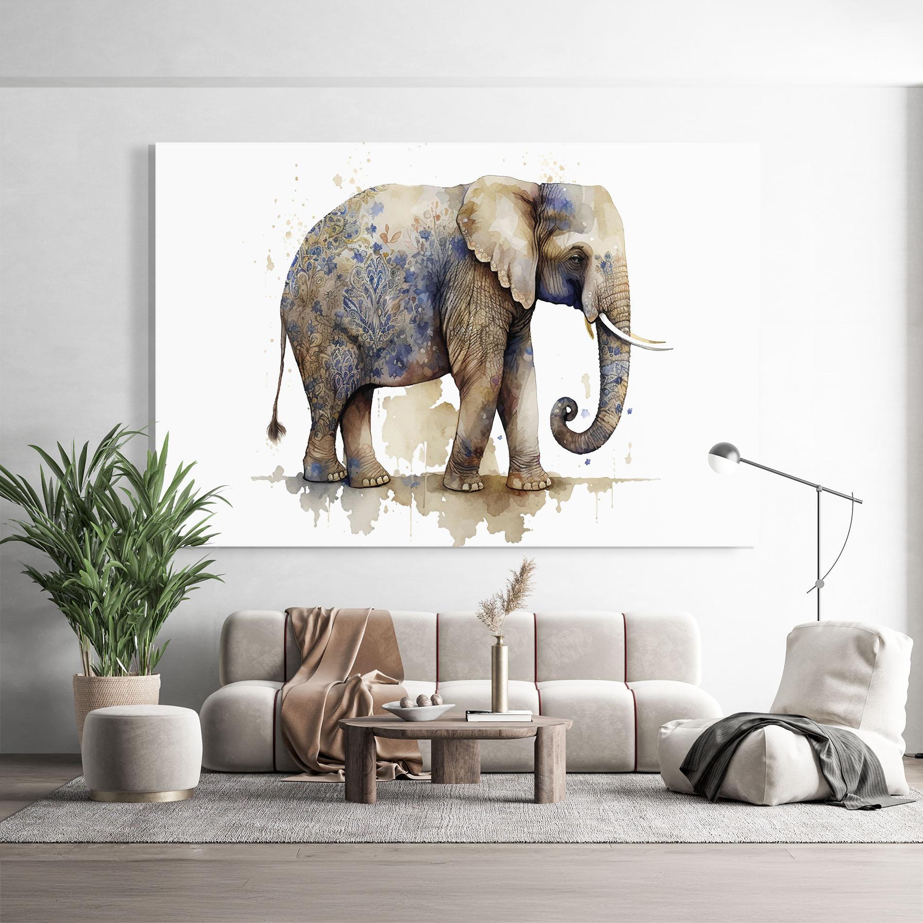 Obraz na Szkle Blue Grey Elephant mockup 9