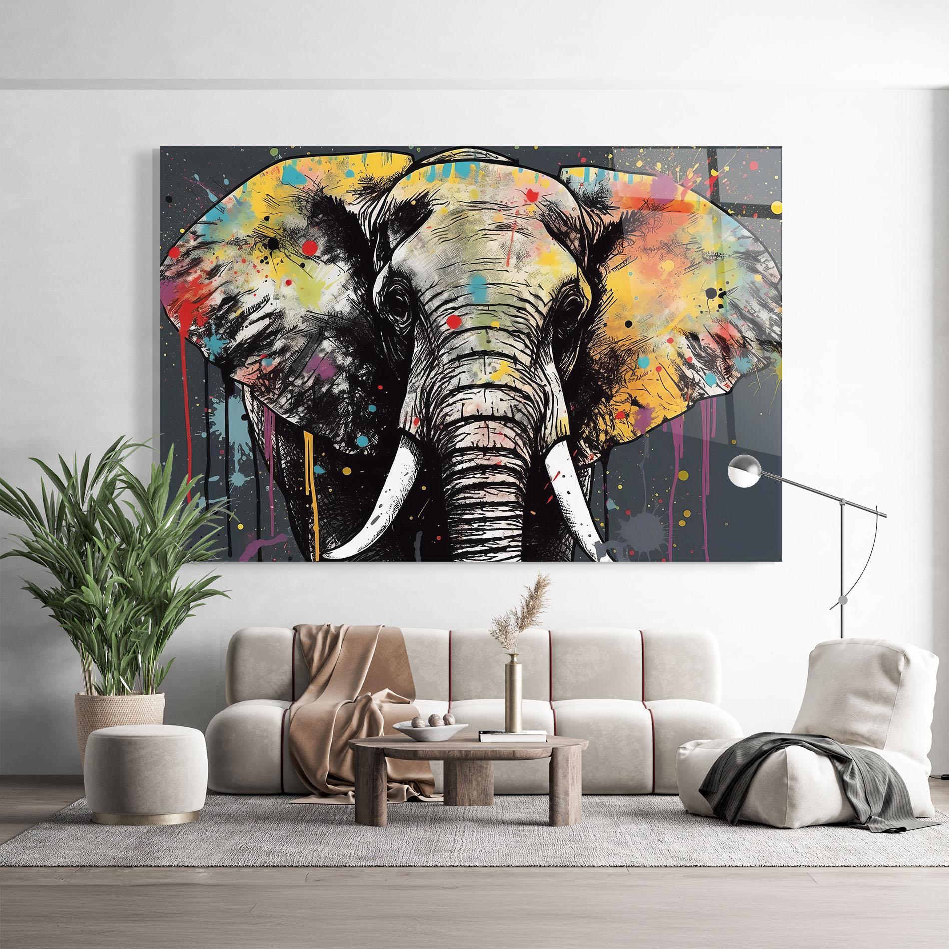 Obraz na Szkle Elephant Portrait Art mockup 9