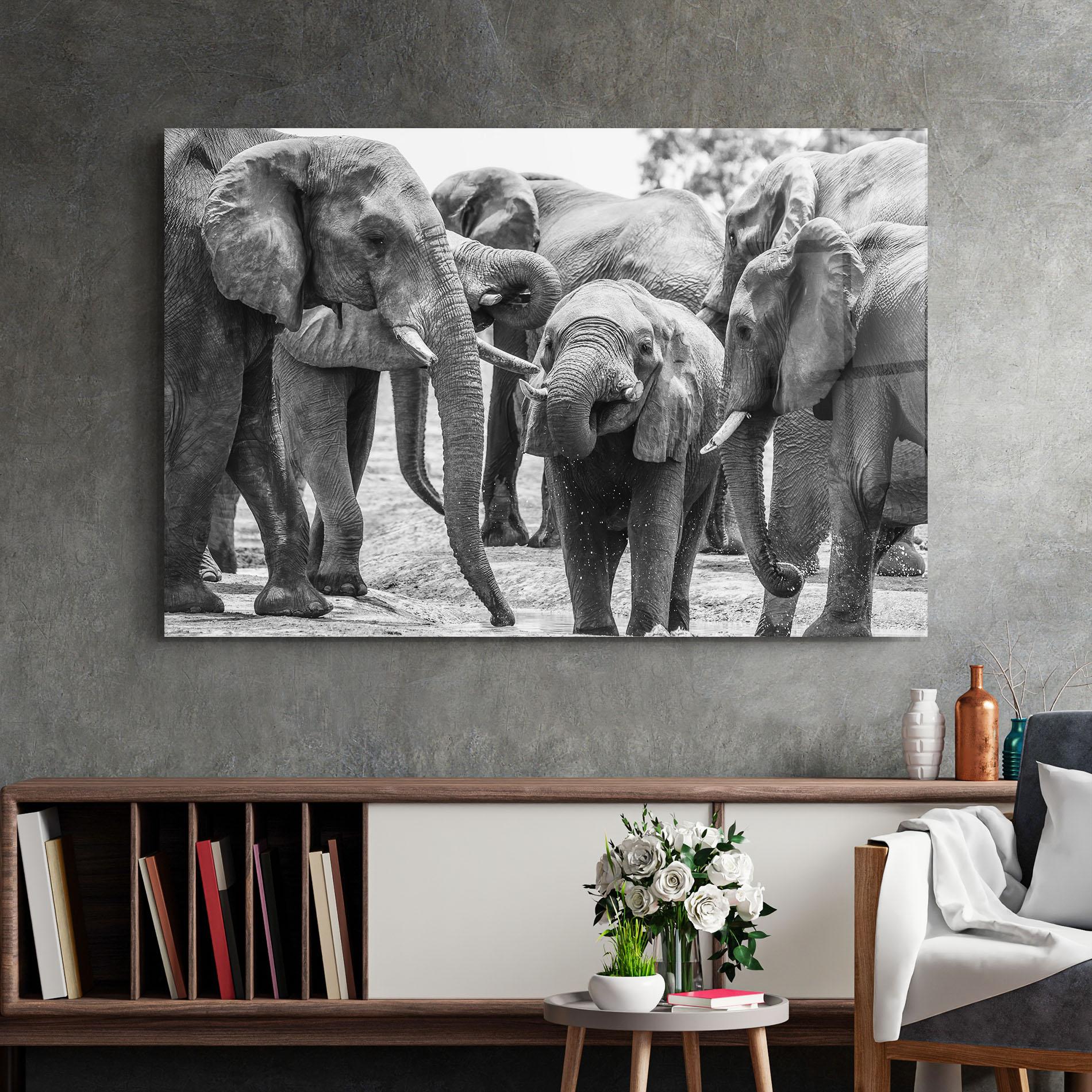Obraz na Szkle Elephant Playing mockup 2