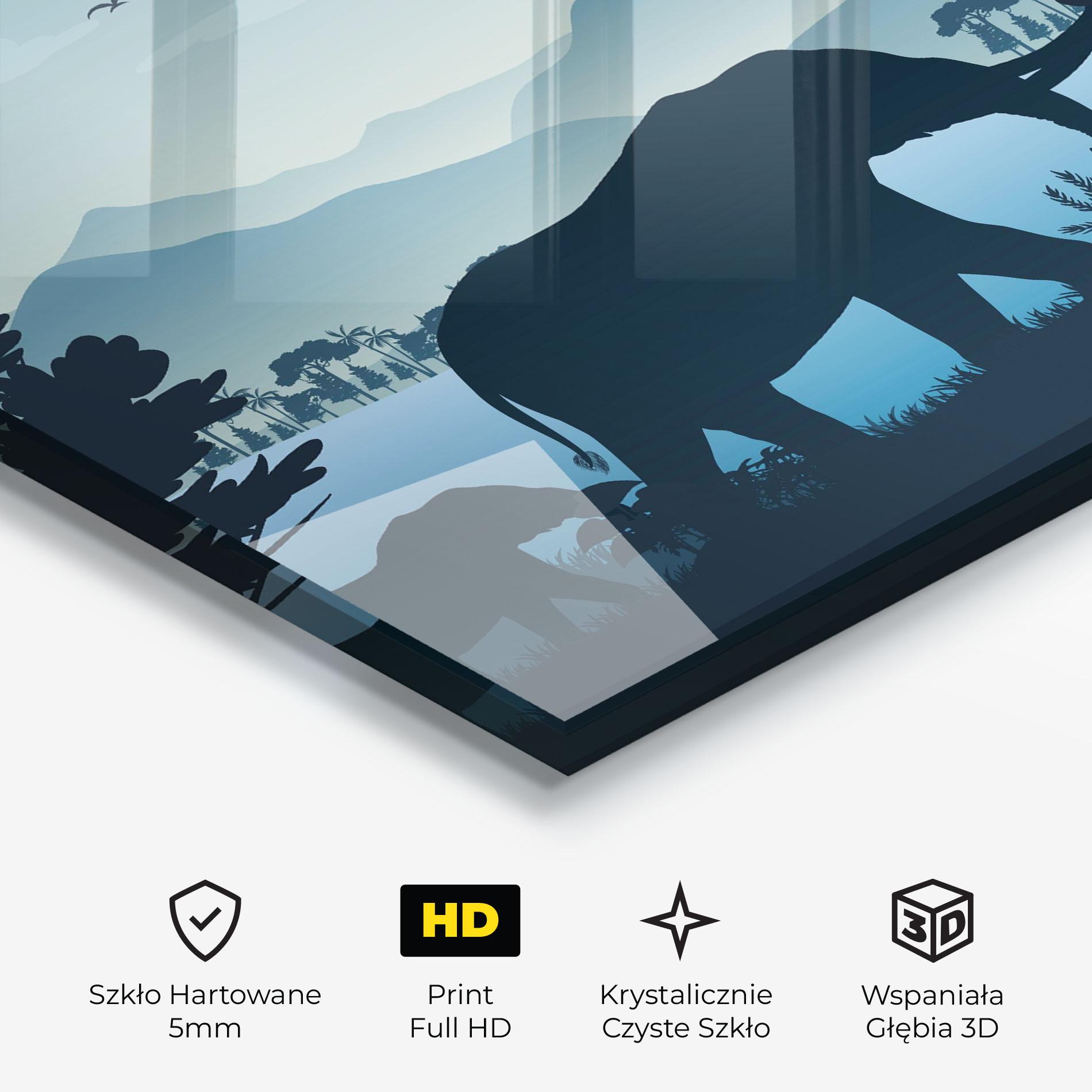 Obraz na Szkle Blue Light Elephant mockup 3