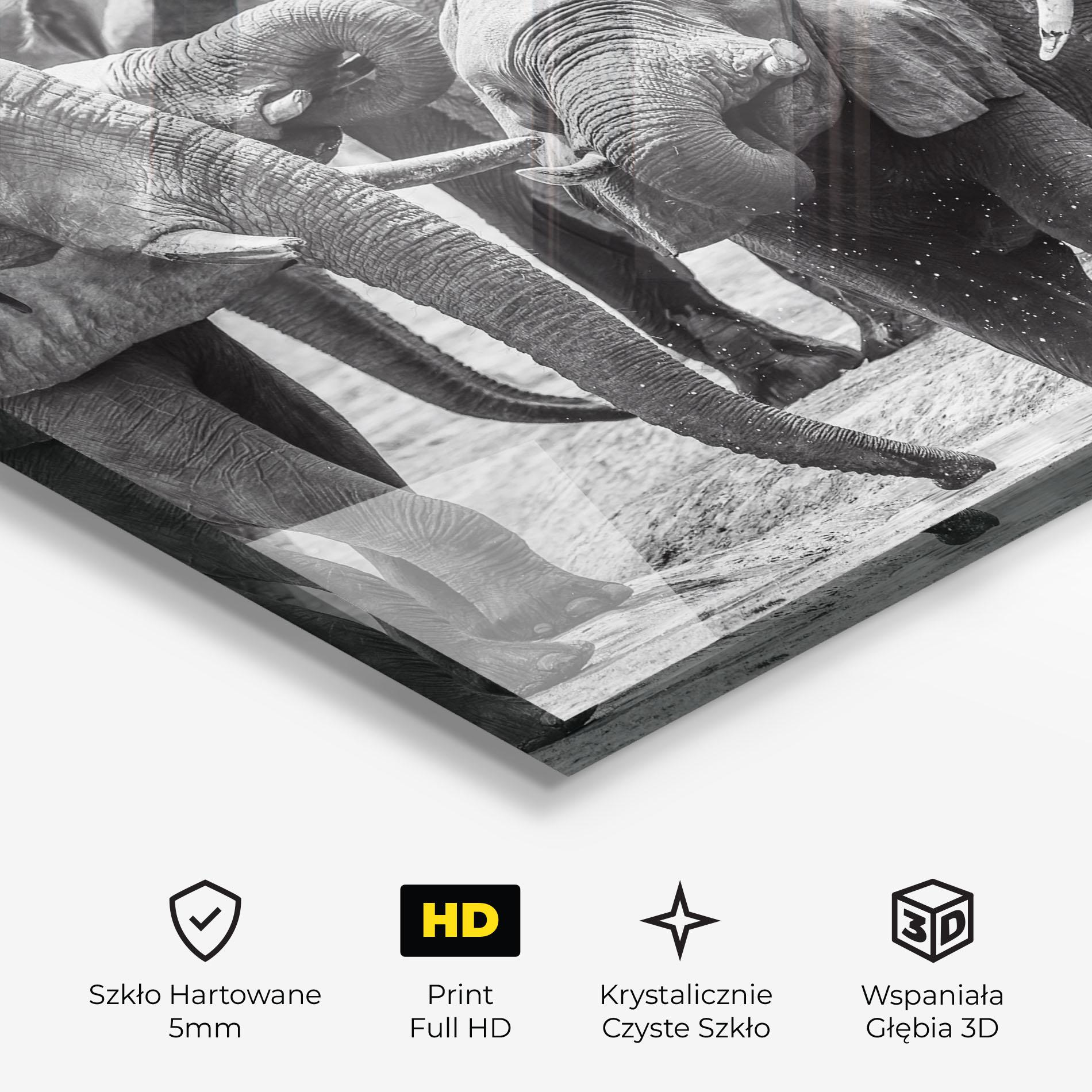 Obraz na Szkle Elephant Playing mockup 3