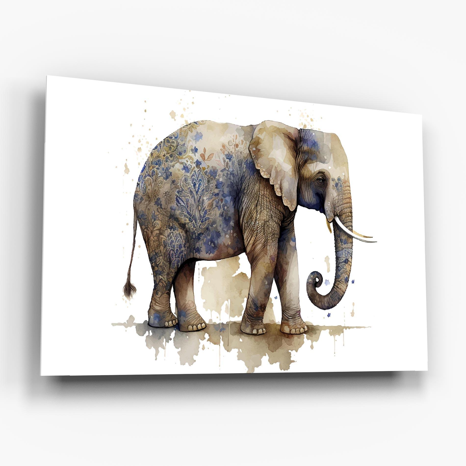 Obraz na Szkle Blue Grey Elephant mockup 6