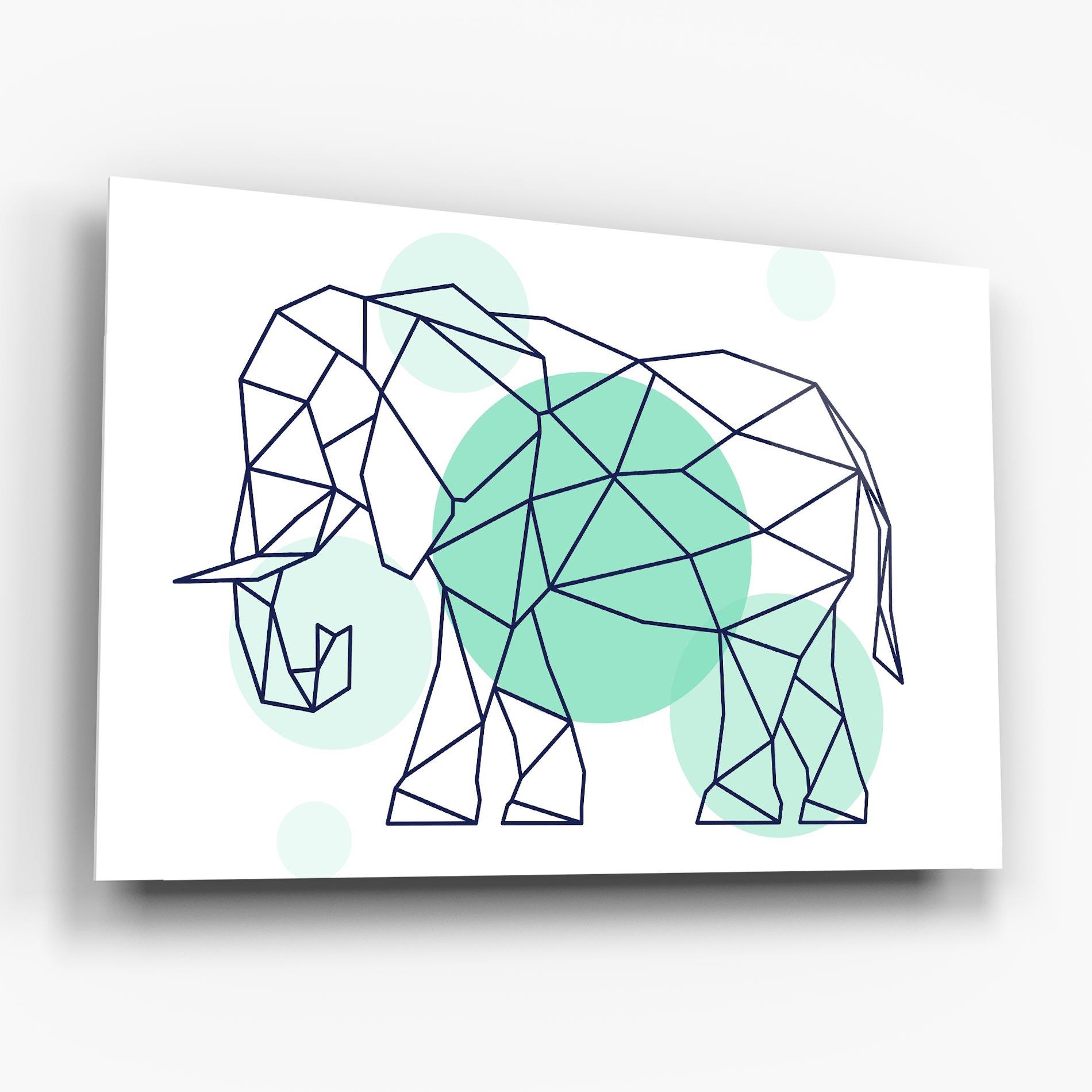 Obraz na Szkle Elephant Geometric mockup 6
